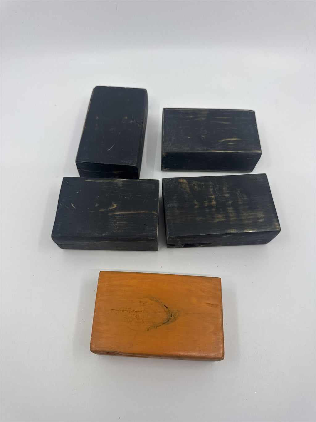 Set of Five Halloween Wooden Painted Blocks Witch, Pumpkin, Halloween Decor