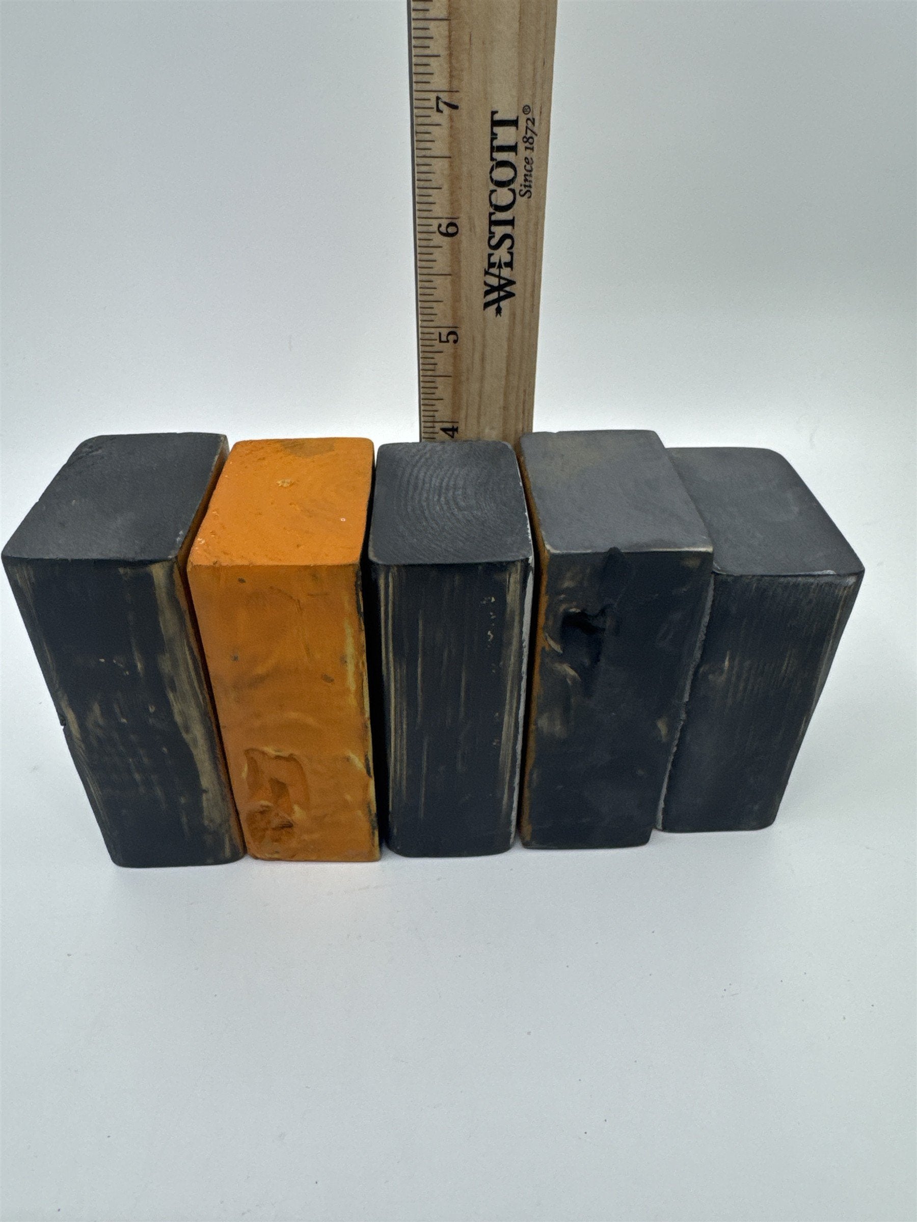 Set of Five Halloween Wooden Painted Blocks Witch, Pumpkin, Halloween Decor