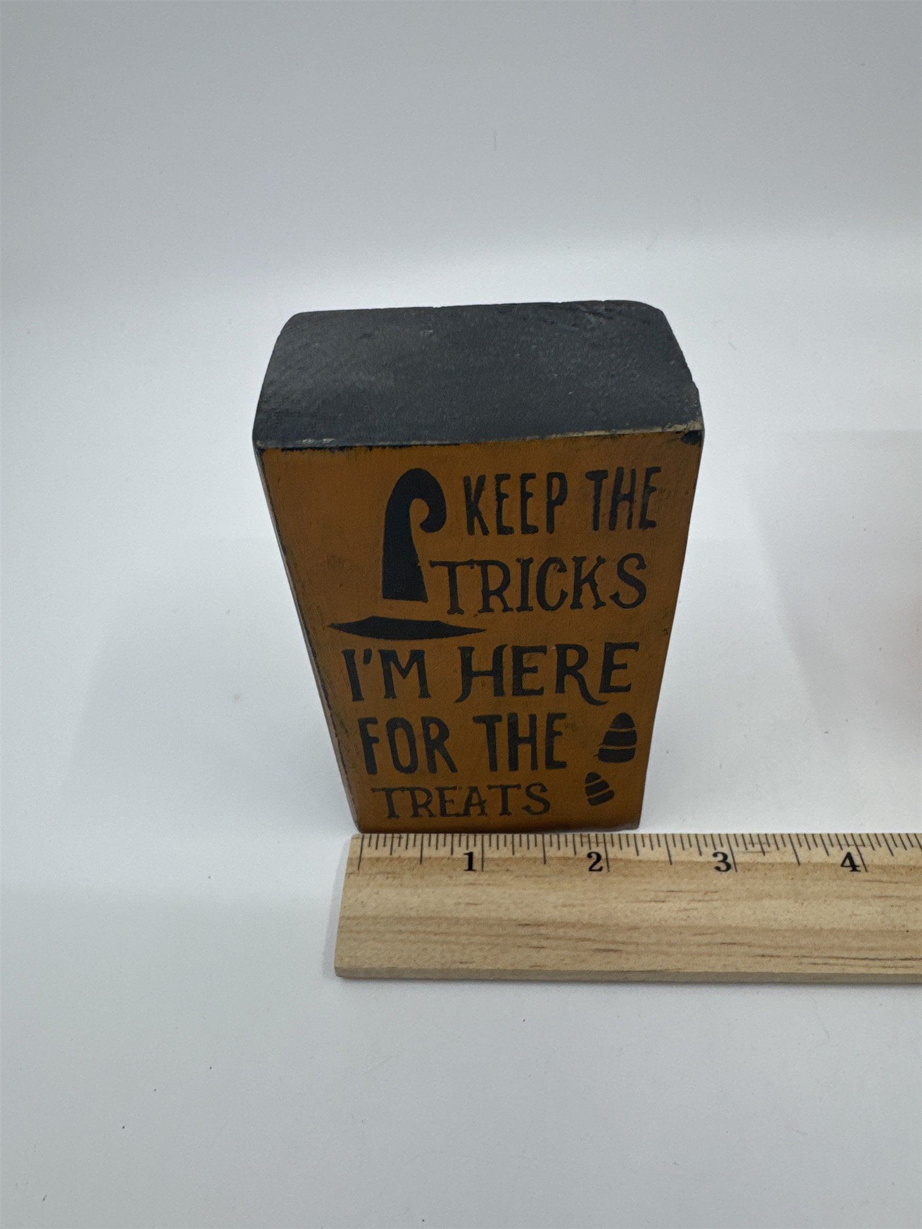 Set of Five Halloween Wooden Painted Blocks Witch, Pumpkin, Halloween Decor