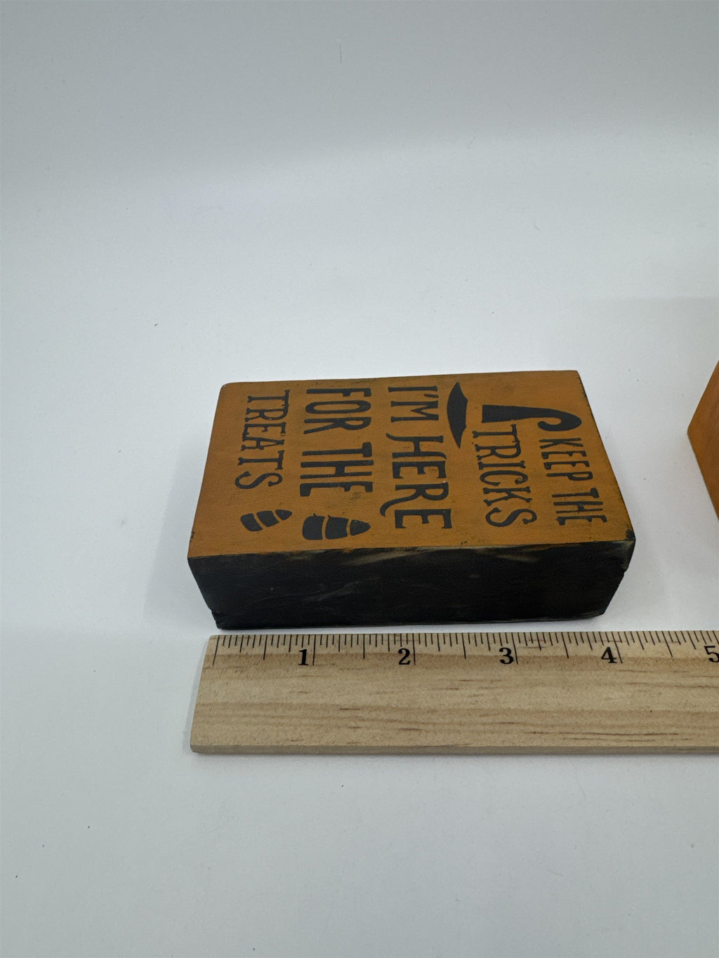 Set of Five Halloween Wooden Painted Blocks Witch, Pumpkin, Halloween Decor