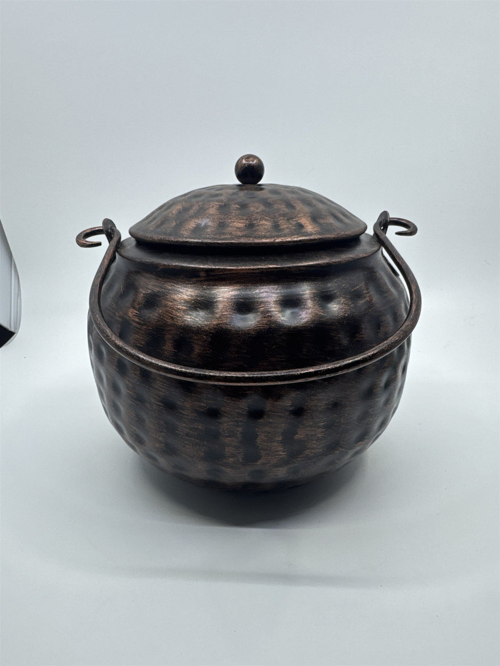 Halloween Bronze Colored Jack O Lantern Metal Basket With Handle