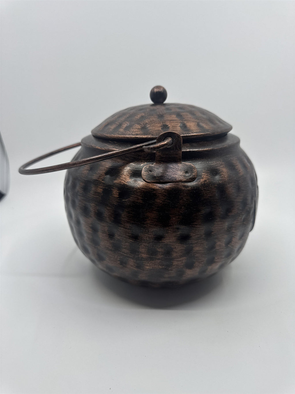 Halloween Bronze Colored Jack O Lantern Metal Basket With Handle