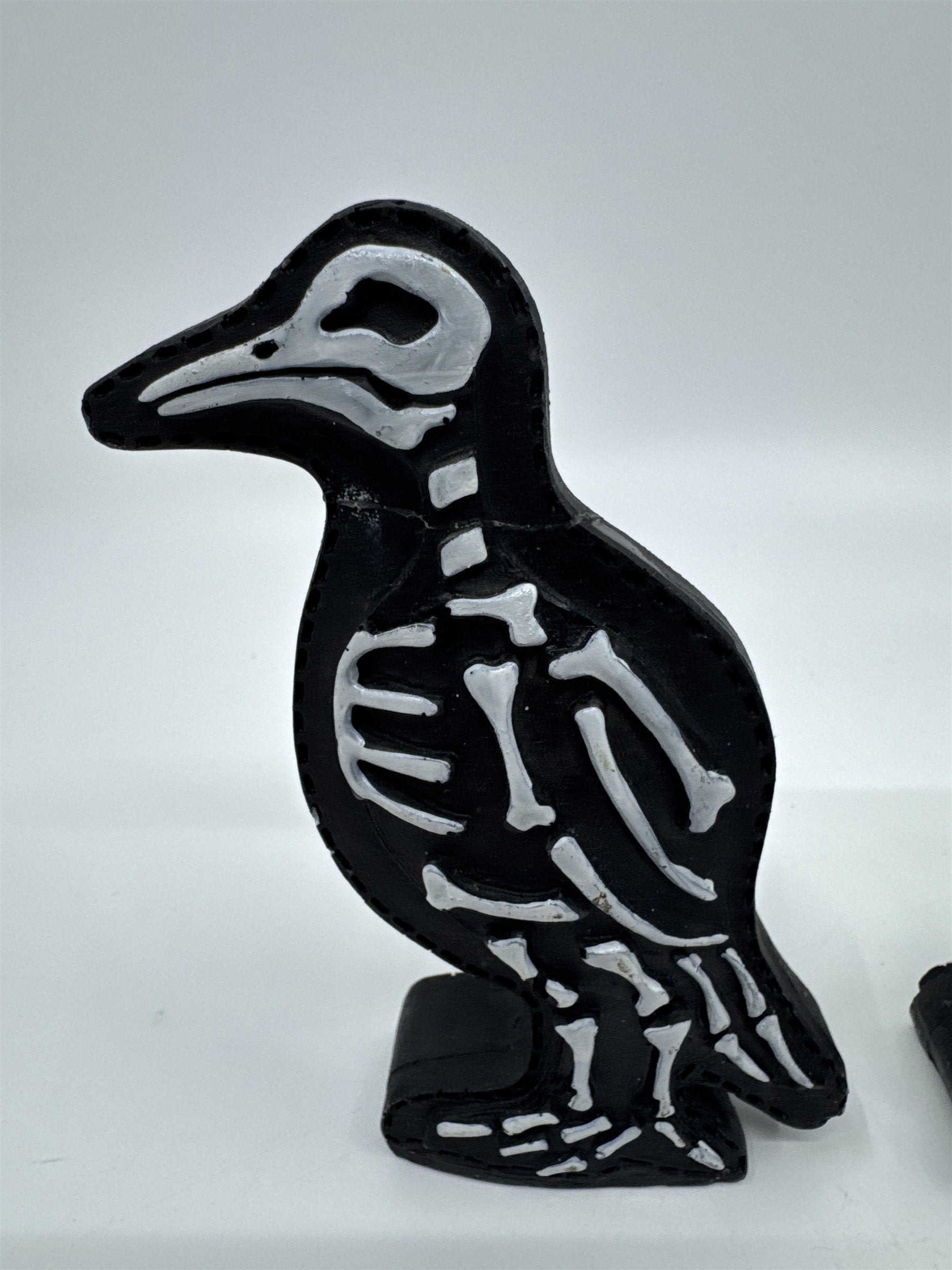Set Of Two Halloween Animal Skeletons Bird and Owl Decor 1 Glued Piece See Photo