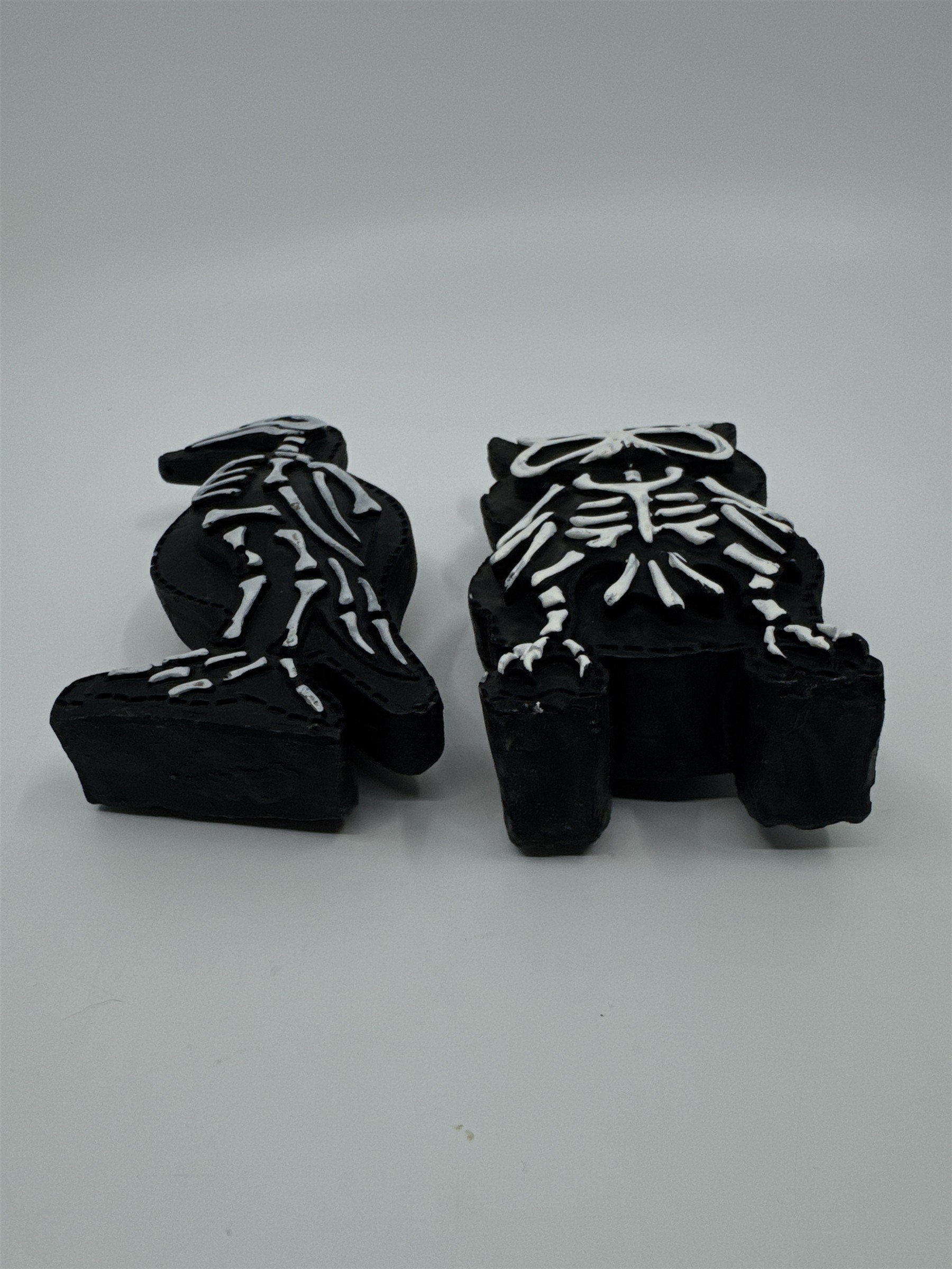 Set Of Two Halloween Animal Skeletons Bird and Owl Decor 1 Glued Piece See Photo