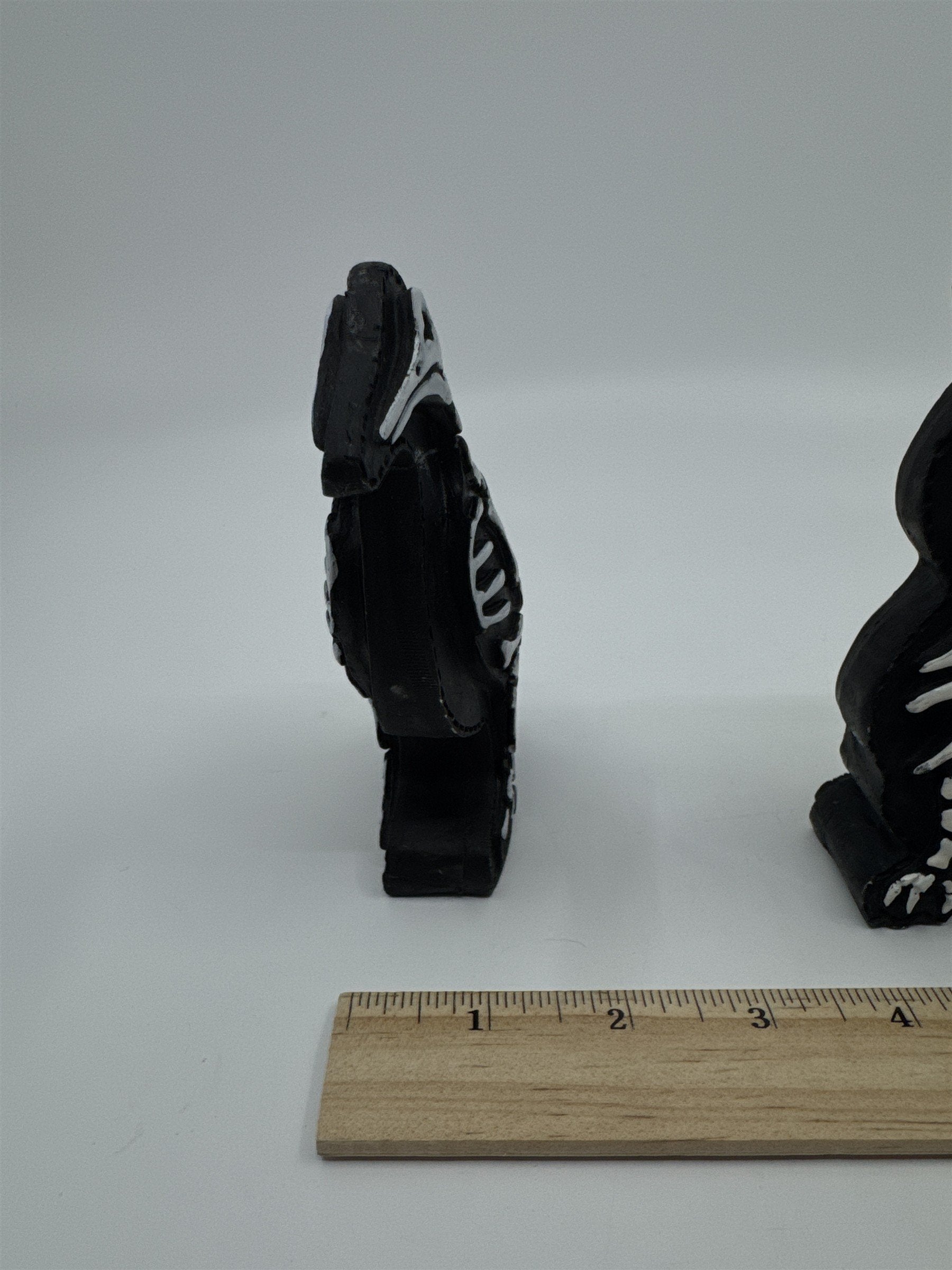 Set Of Two Halloween Animal Skeletons Bird and Owl Decor 1 Glued Piece See Photo