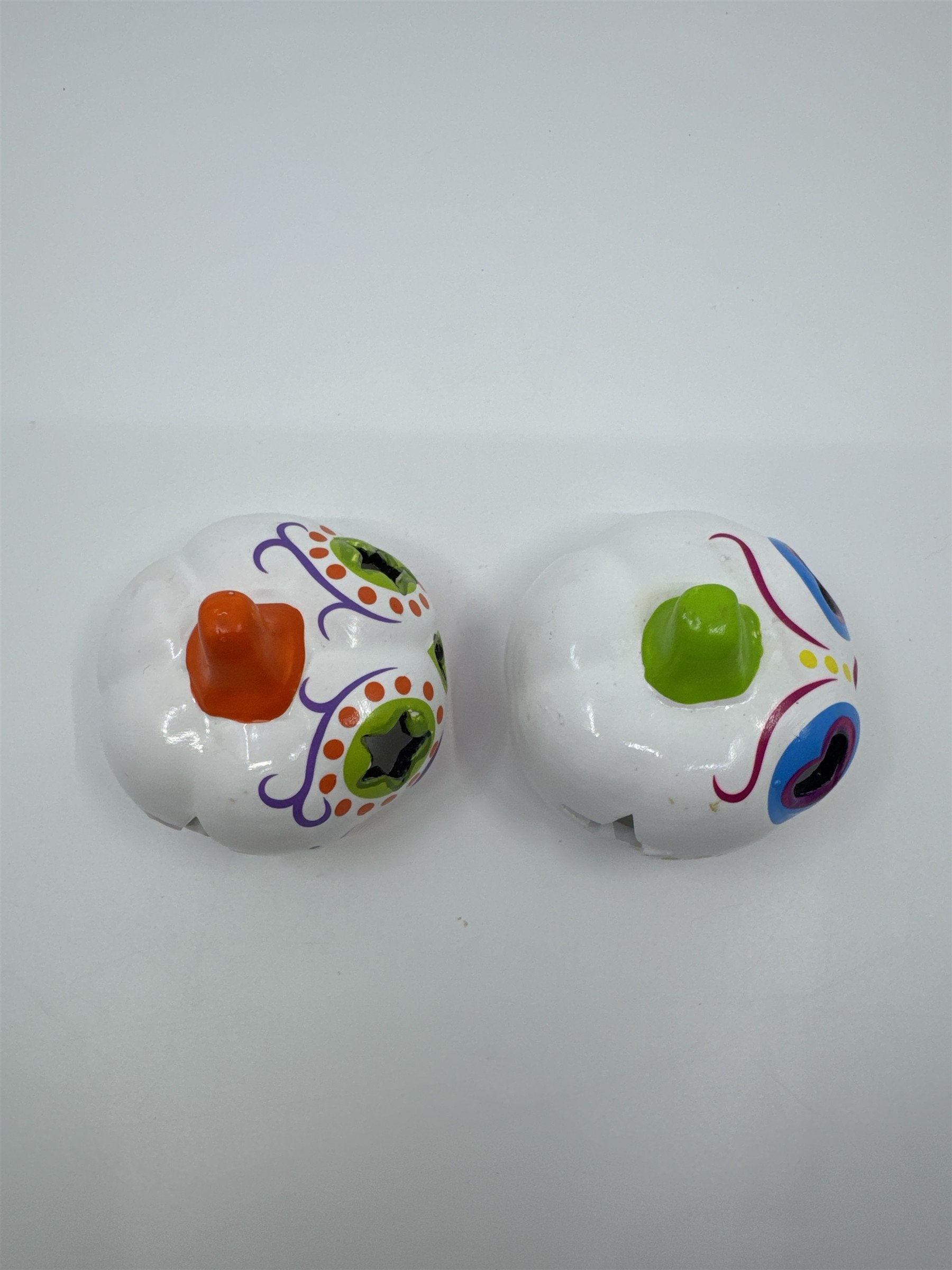 Set Of Two Halloween Day Of The Dead Light Up Sugar Skull Pumpkins