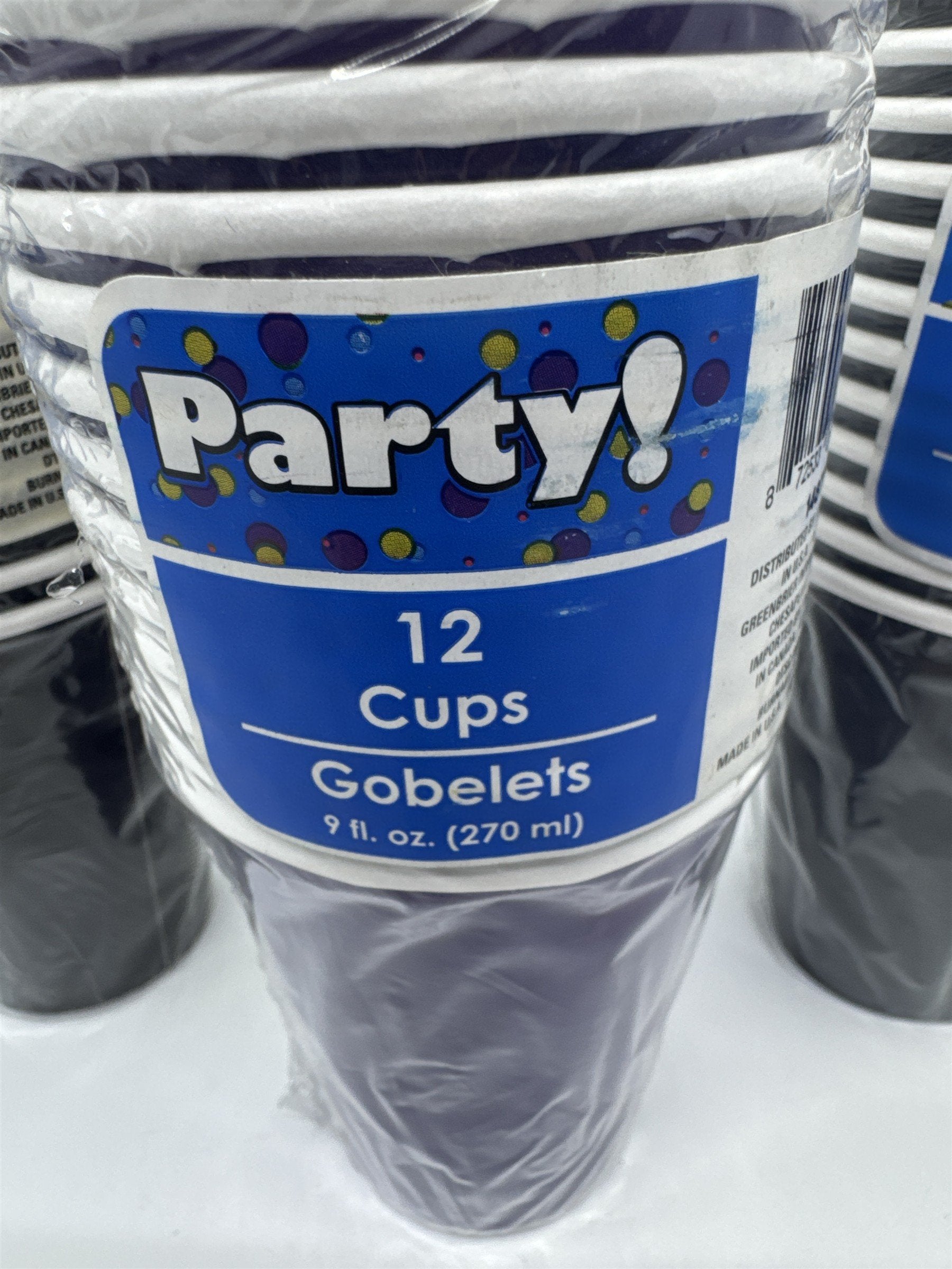 Set Of Three 12-Pack Party/Halloween Purple/Black 9 Fl. Oz Cups