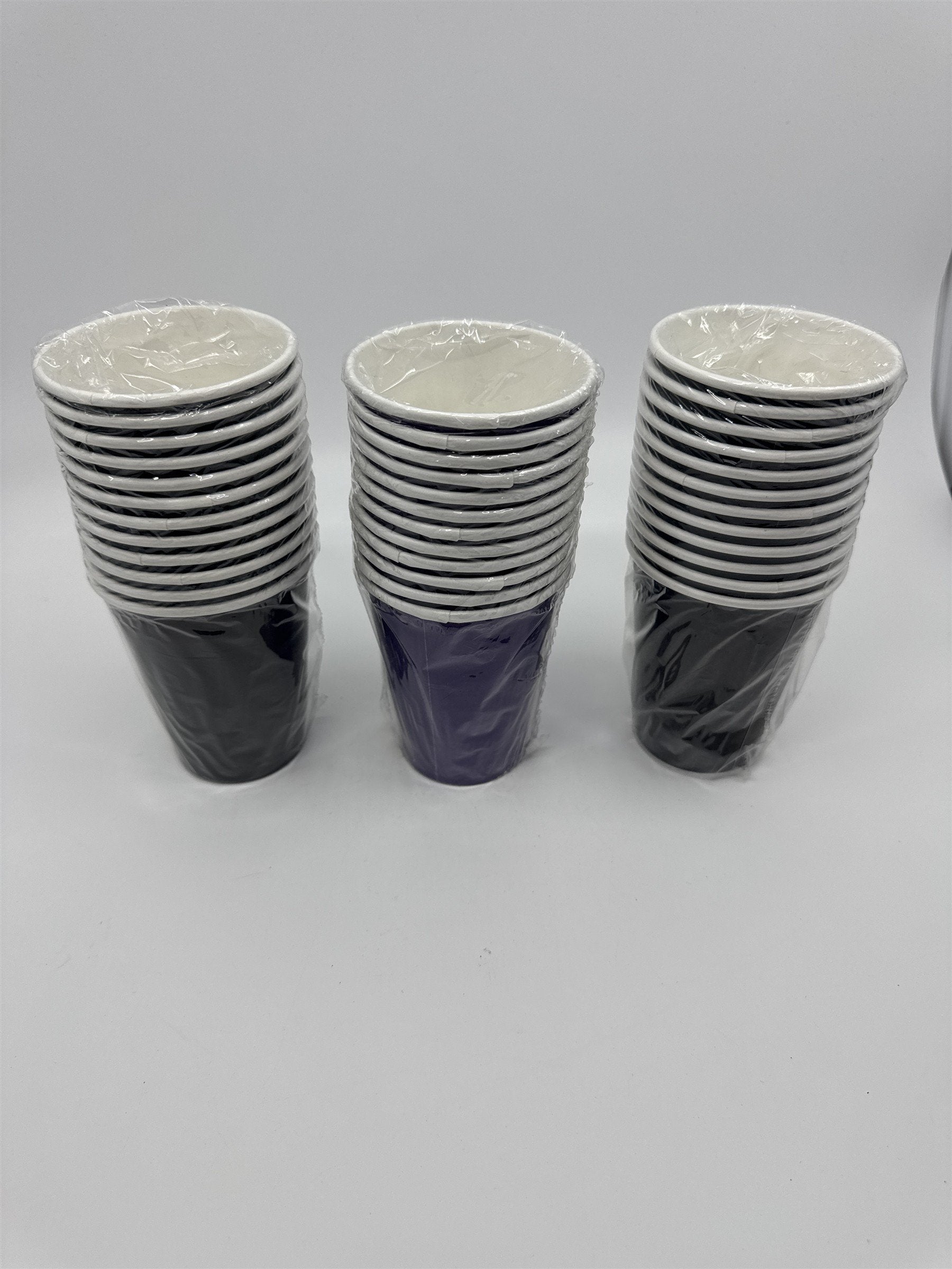Set Of Three 12-Pack Party/Halloween Purple/Black 9 Fl. Oz Cups