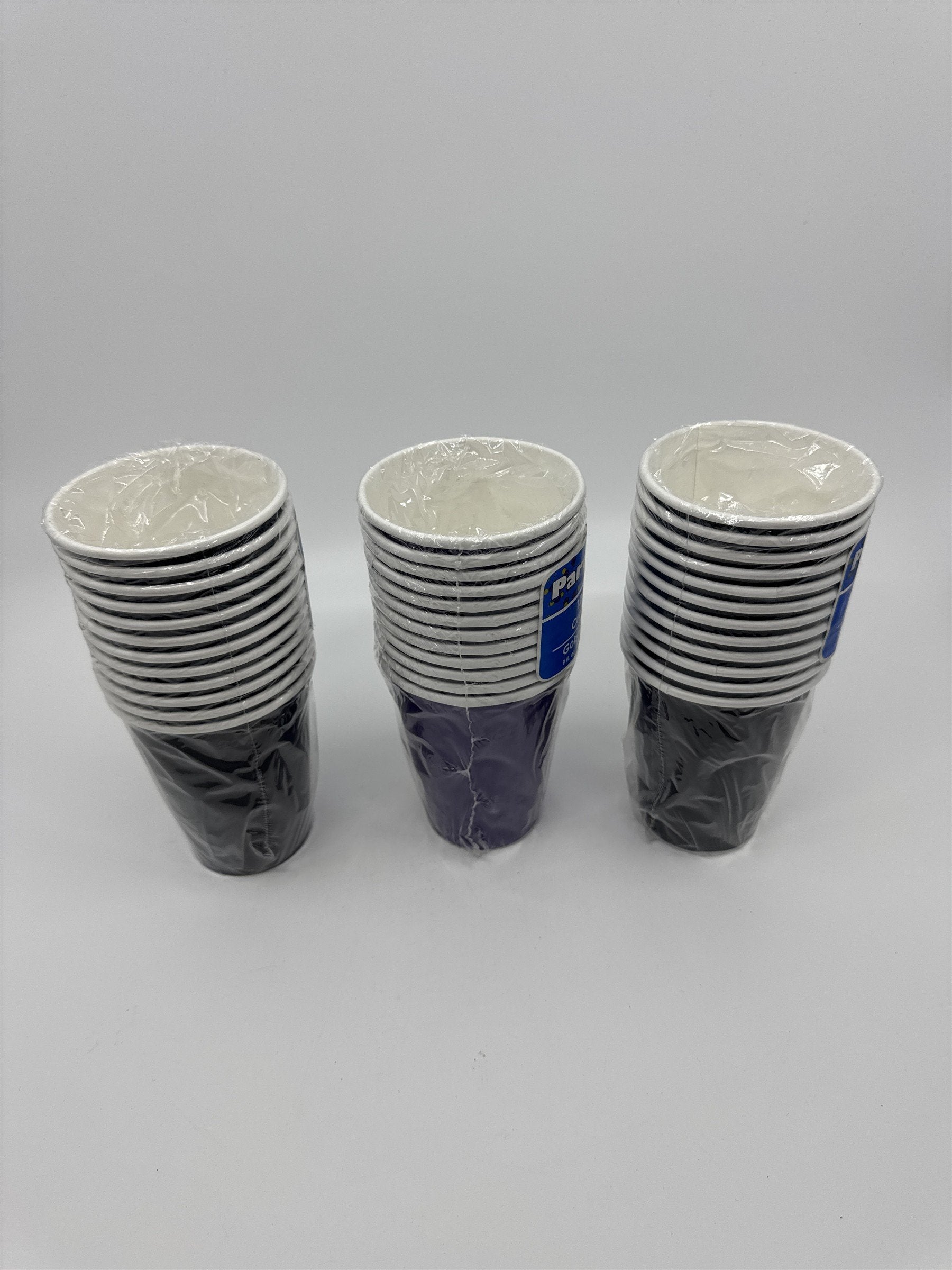 Set Of Three 12-Pack Party/Halloween Purple/Black 9 Fl. Oz Cups