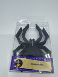 Set of Five Decorative Black Glittery Spider Halloween Ornaments New In Box