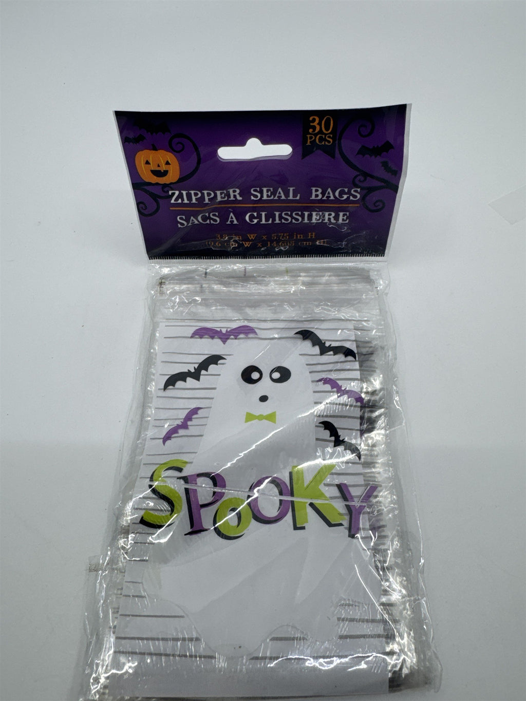 Halloween Spooky Ghost And Bats 30 Pcs. Zipper Seal Bags Candy/Gift Bags