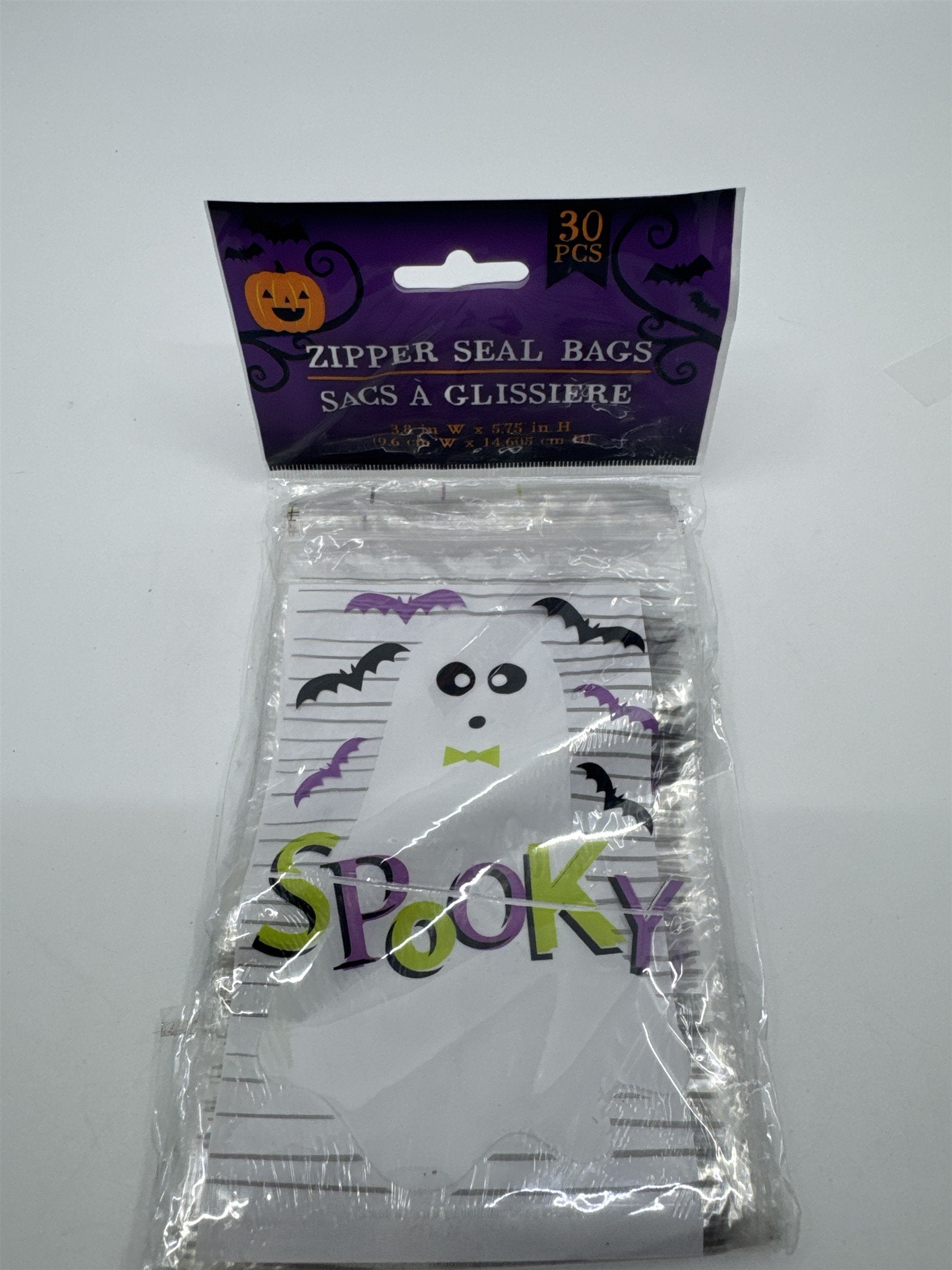 Halloween Spooky Ghost And Bats 30 Pcs. Zipper Seal Bags Candy/Gift Bags