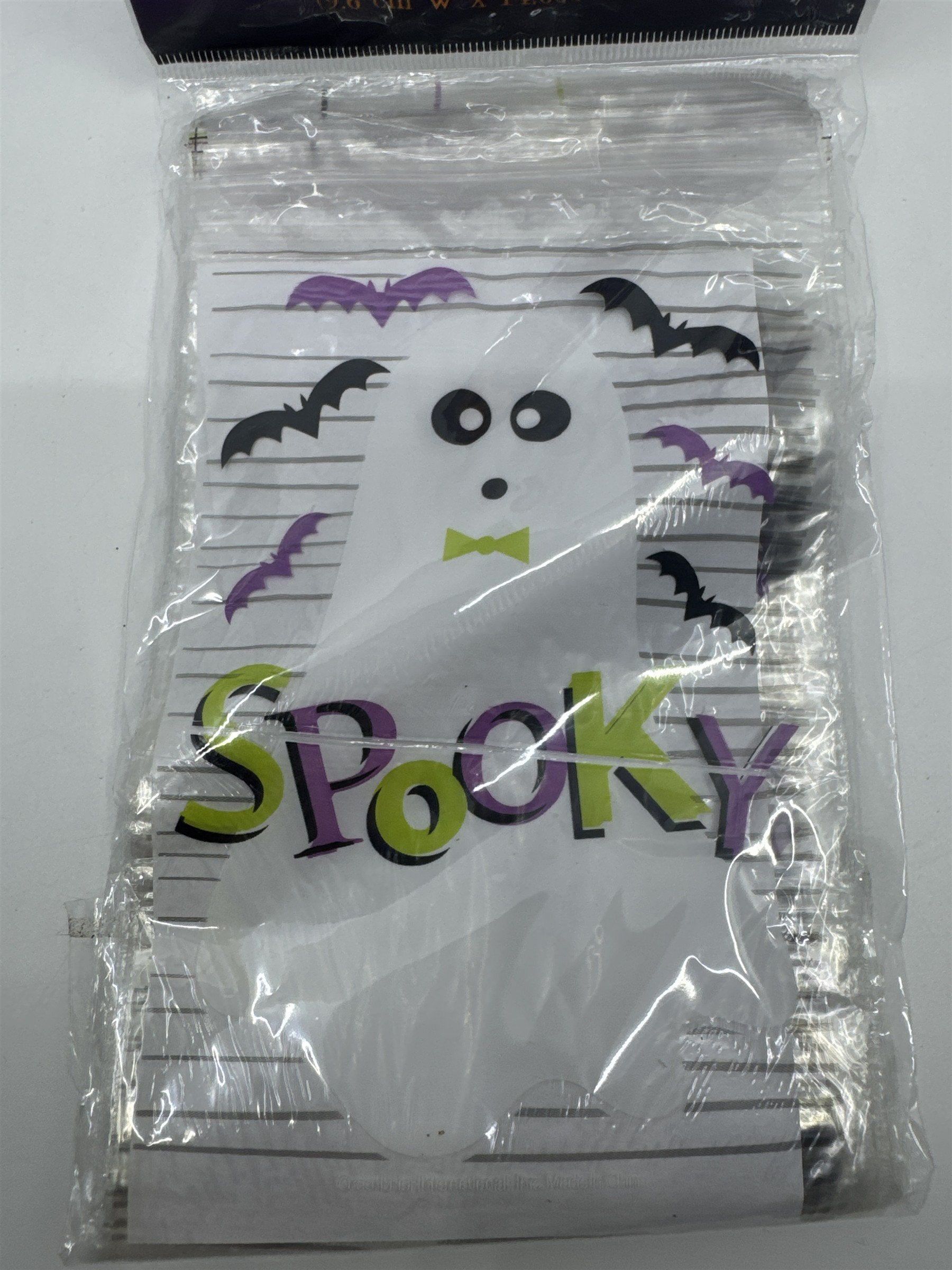 Halloween Spooky Ghost And Bats 30 Pcs. Zipper Seal Bags Candy/Gift Bags