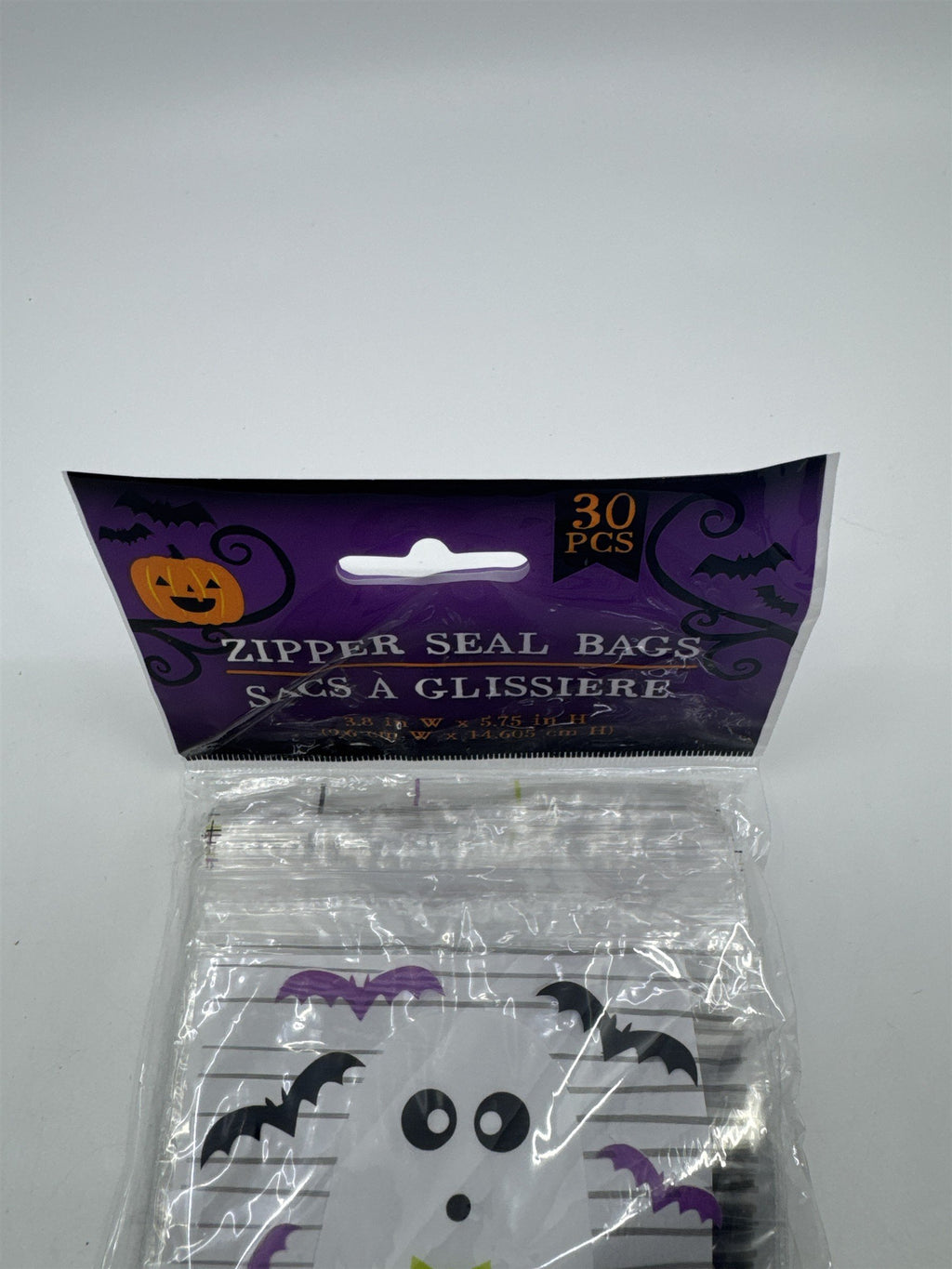 Halloween Spooky Ghost And Bats 30 Pcs. Zipper Seal Bags Candy/Gift Bags