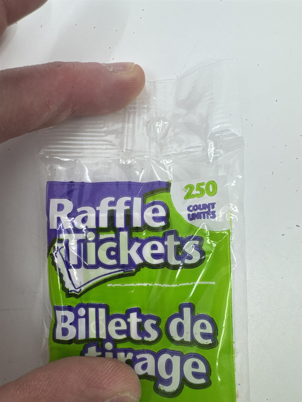 Set Of 250 Raffle Tickets Lime Green Colored New In Plastic