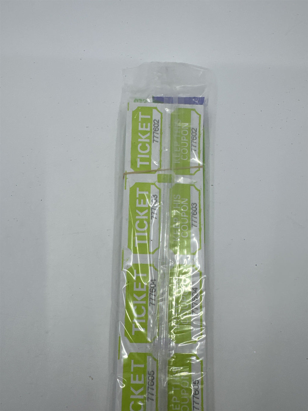 Set Of 250 Raffle Tickets Lime Green Colored New In Plastic