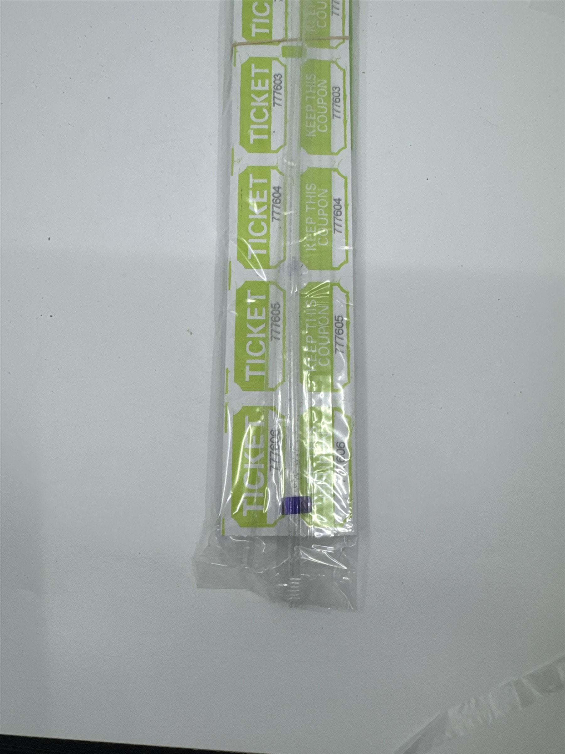 Set Of 250 Raffle Tickets Lime Green Colored New In Plastic
