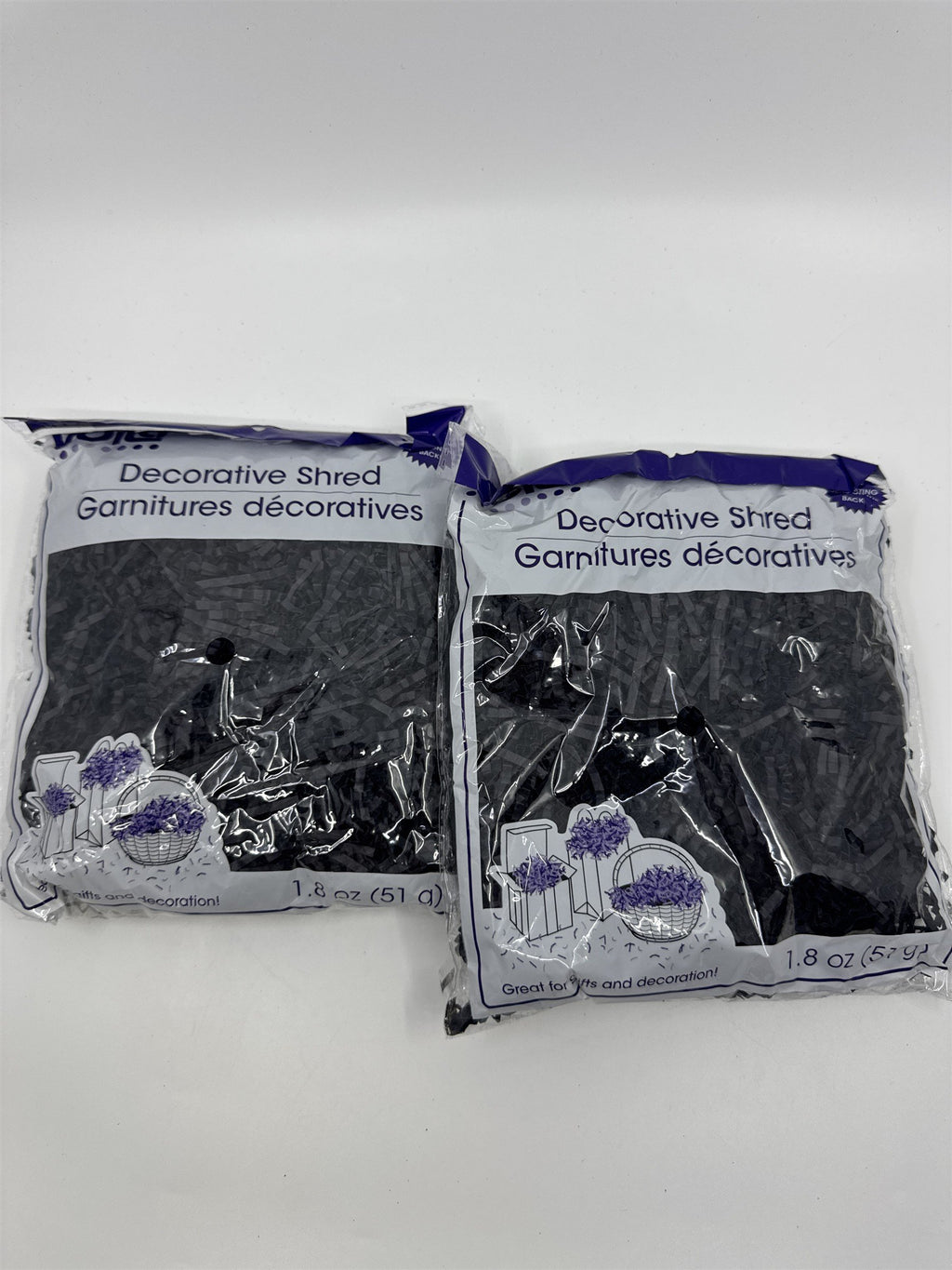 Set Of 2 Black Decorative Shred Easter Grass Black Crafting Shred