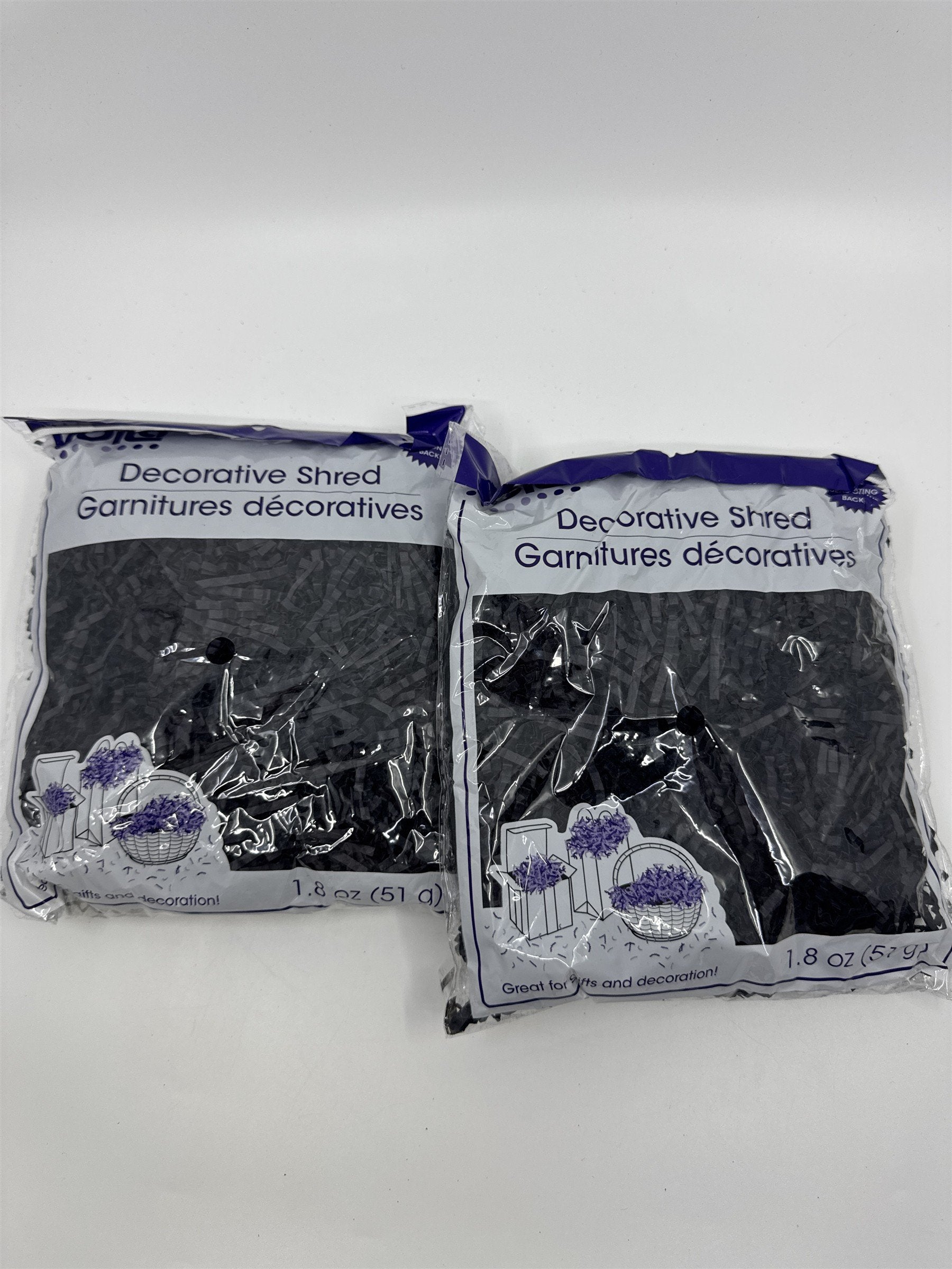 Set Of 2 Black Decorative Shred Easter Grass Black Crafting Shred