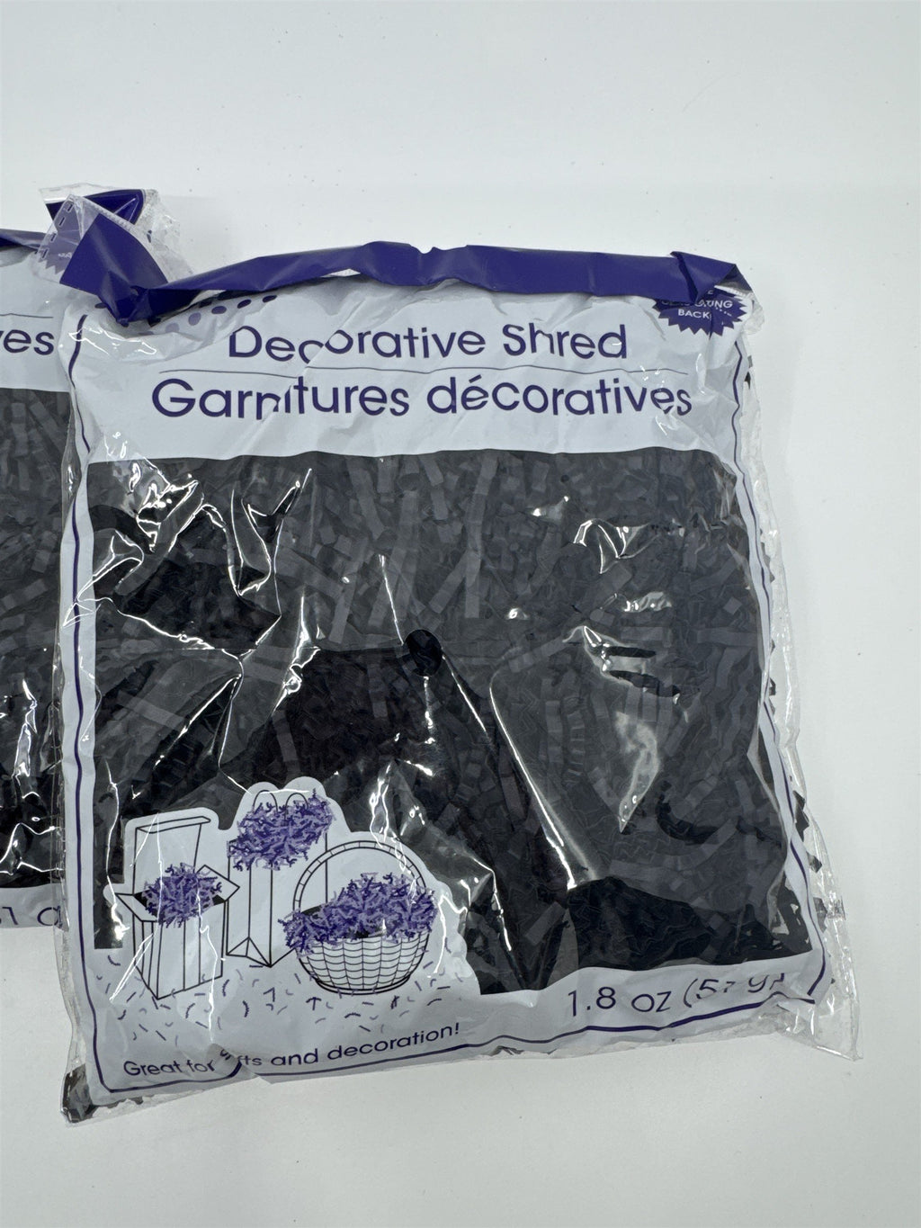 Set Of 2 Black Decorative Shred Easter Grass Black Crafting Shred