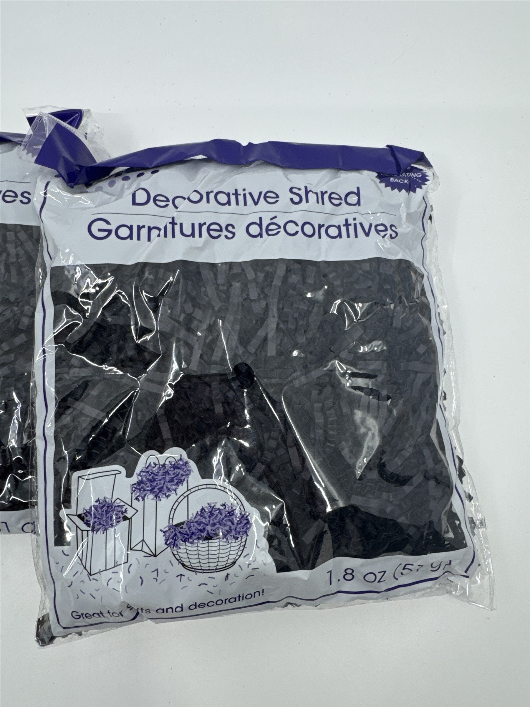 Set Of 2 Black Decorative Shred Easter Grass Black Crafting Shred
