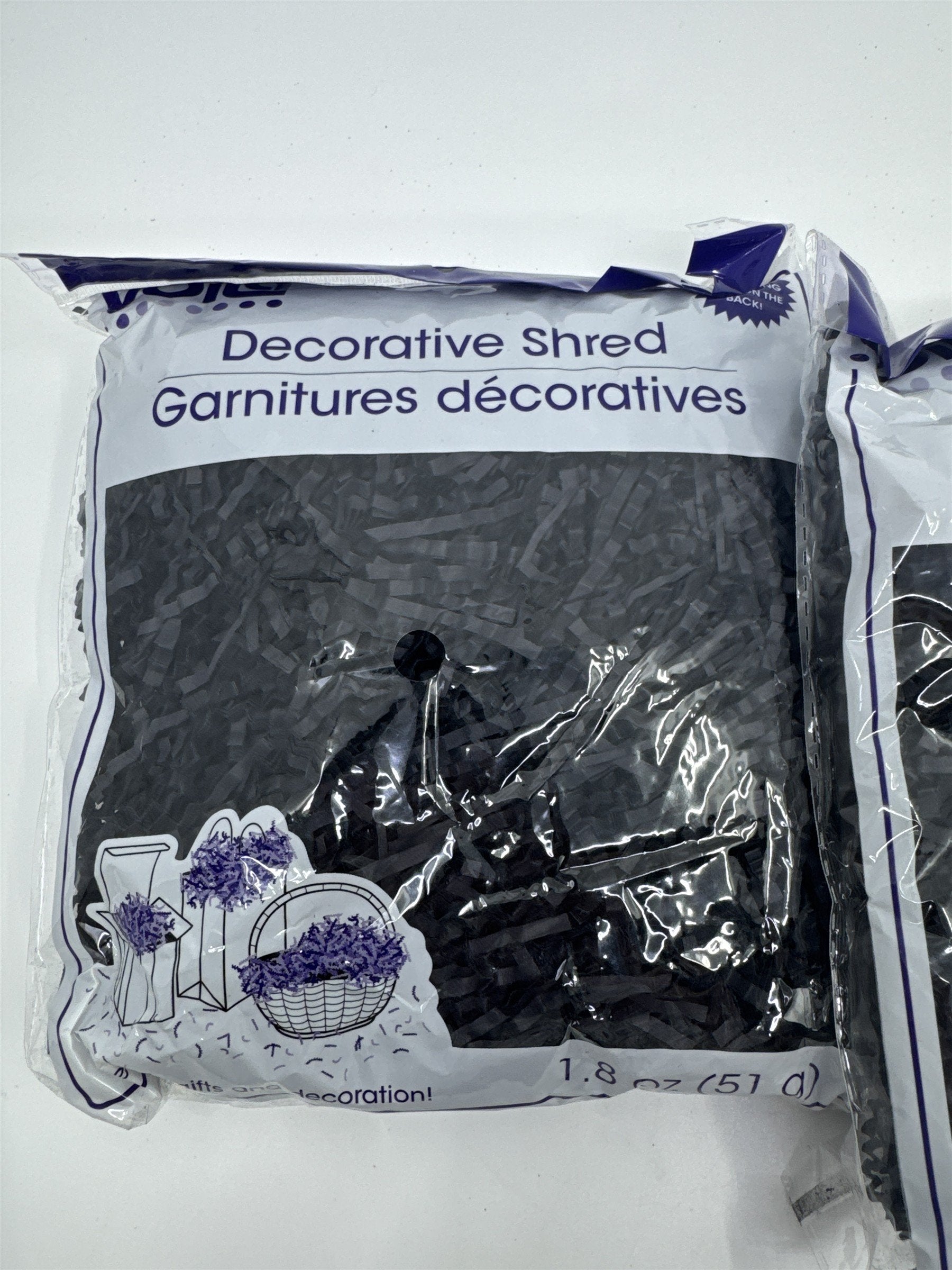 Set Of 2 Black Decorative Shred Easter Grass Black Crafting Shred