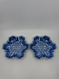 Set of Two Plastic Snowflake Trays Blue/Silver Decorative Christmas Trays