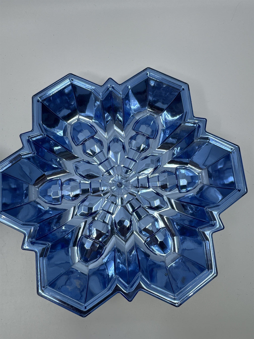 Set of Two Plastic Snowflake Trays Blue/Silver Decorative Christmas Trays