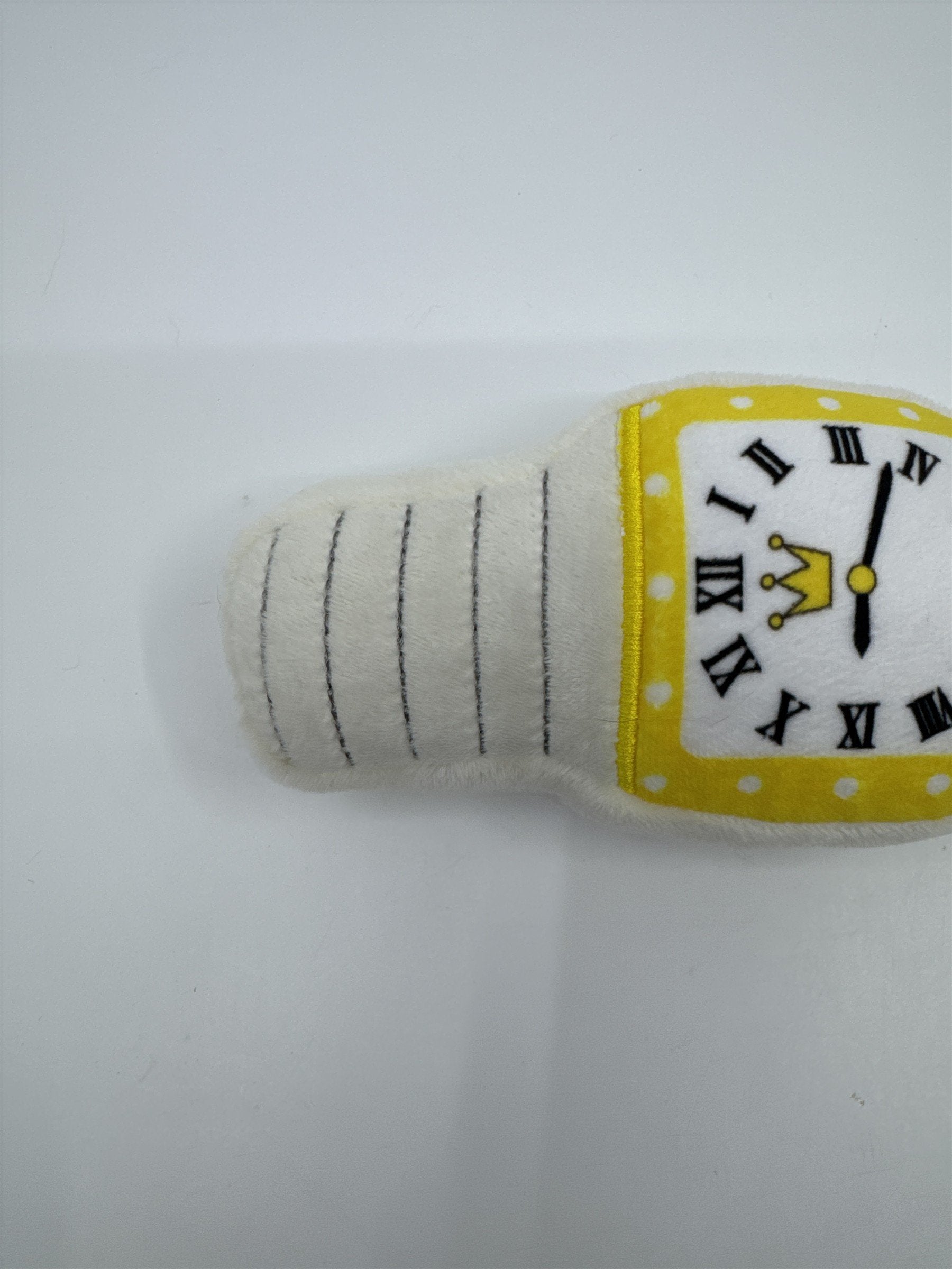 Yellow And White Watch Squeaker Chew Dog Toy Puppy Toy