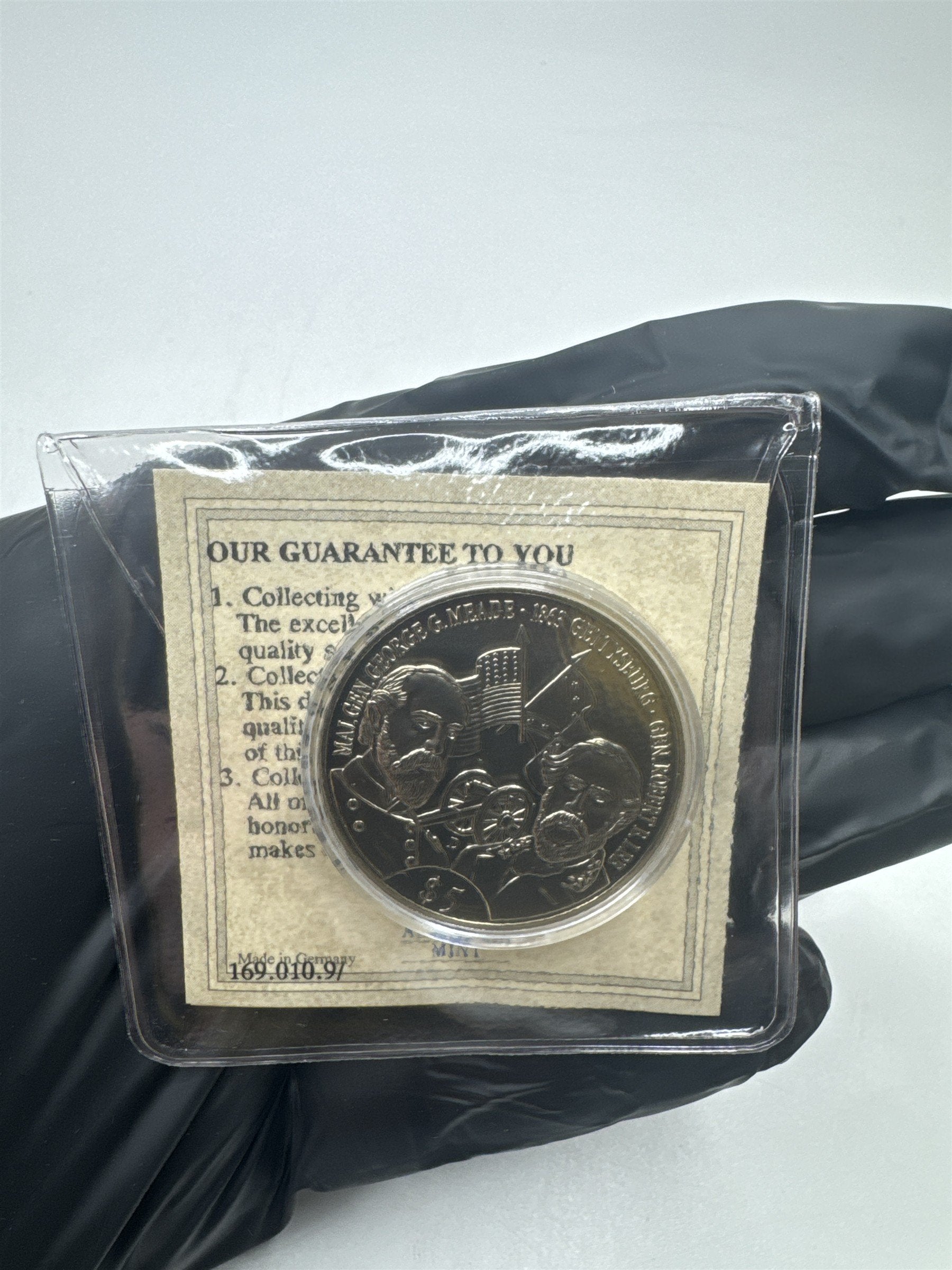 American Mint Gettysburg Civil War Commemorative $5 Coin /w COA in Plastic