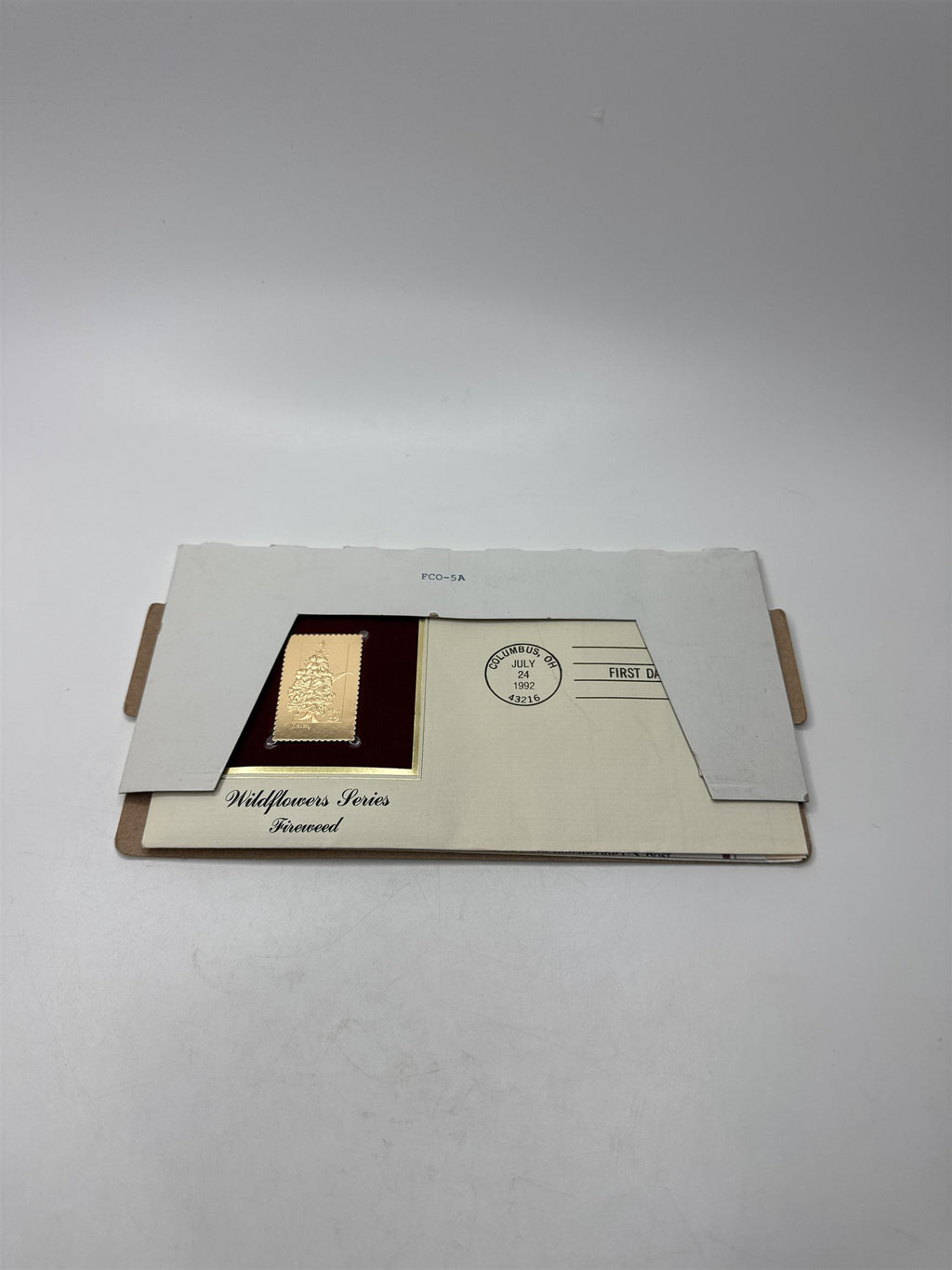 1992 Wildflower Series Fireweed Gold Foil Stamp Replica First Day of Issue