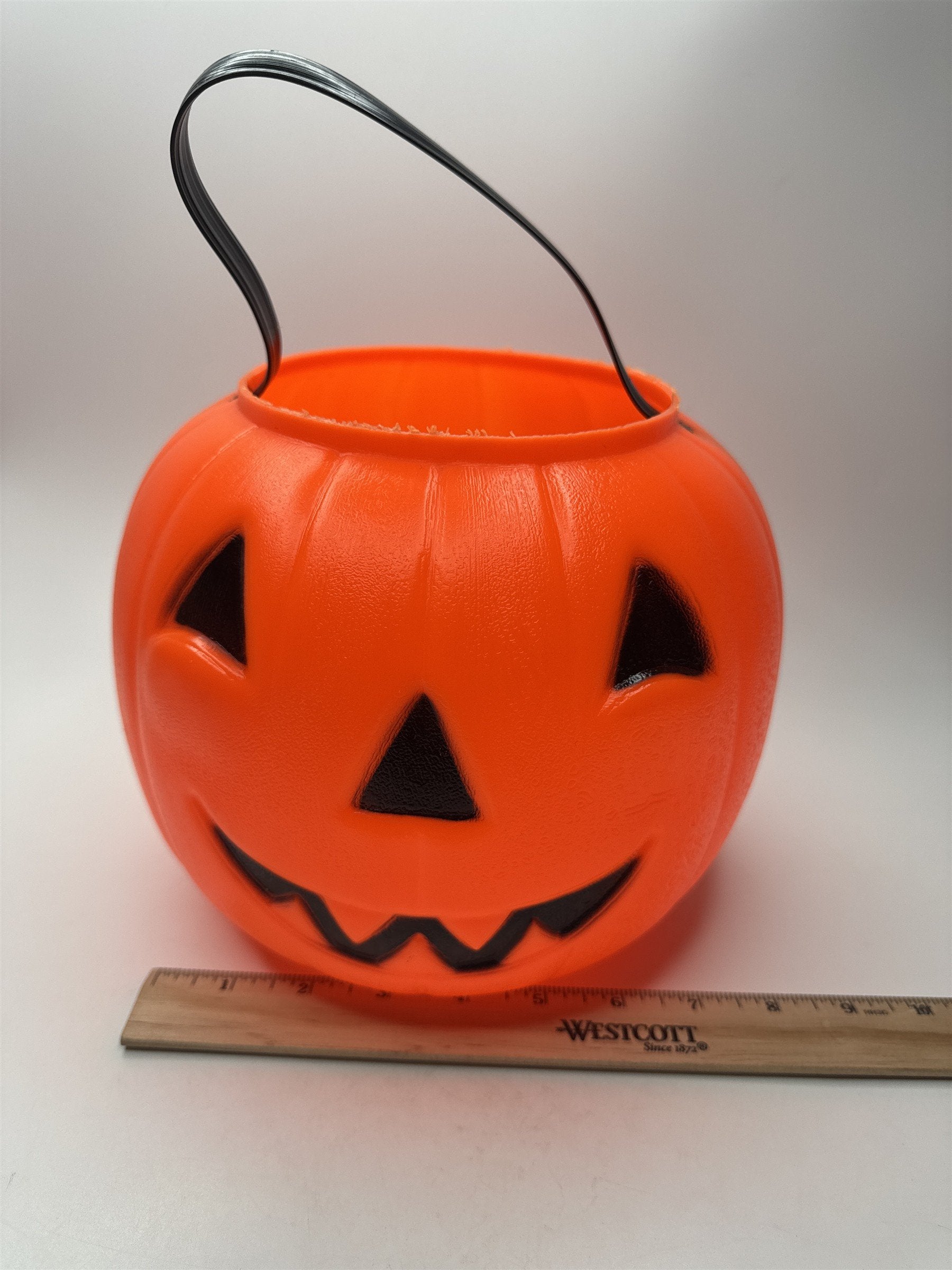Vintage Halloween Jack-O-Lantern Pumpkin Blow Mold Candy Pail Nostalgic Empire