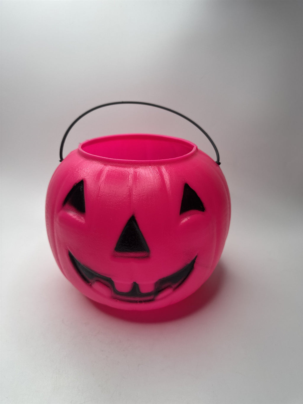 Vintage Halloween Jack-O-Lantern Pumpkin Blow Mold Candy Pail Nostalgic PINK