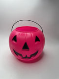 Vintage Halloween Jack-O-Lantern Pumpkin Blow Mold Candy Pail Nostalgic PINK