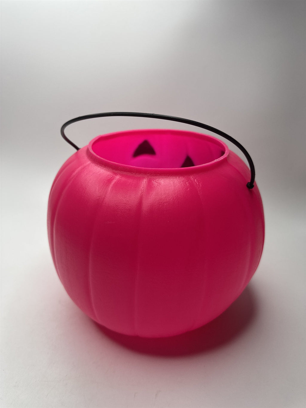 Vintage Halloween Jack-O-Lantern Pumpkin Blow Mold Candy Pail Nostalgic PINK