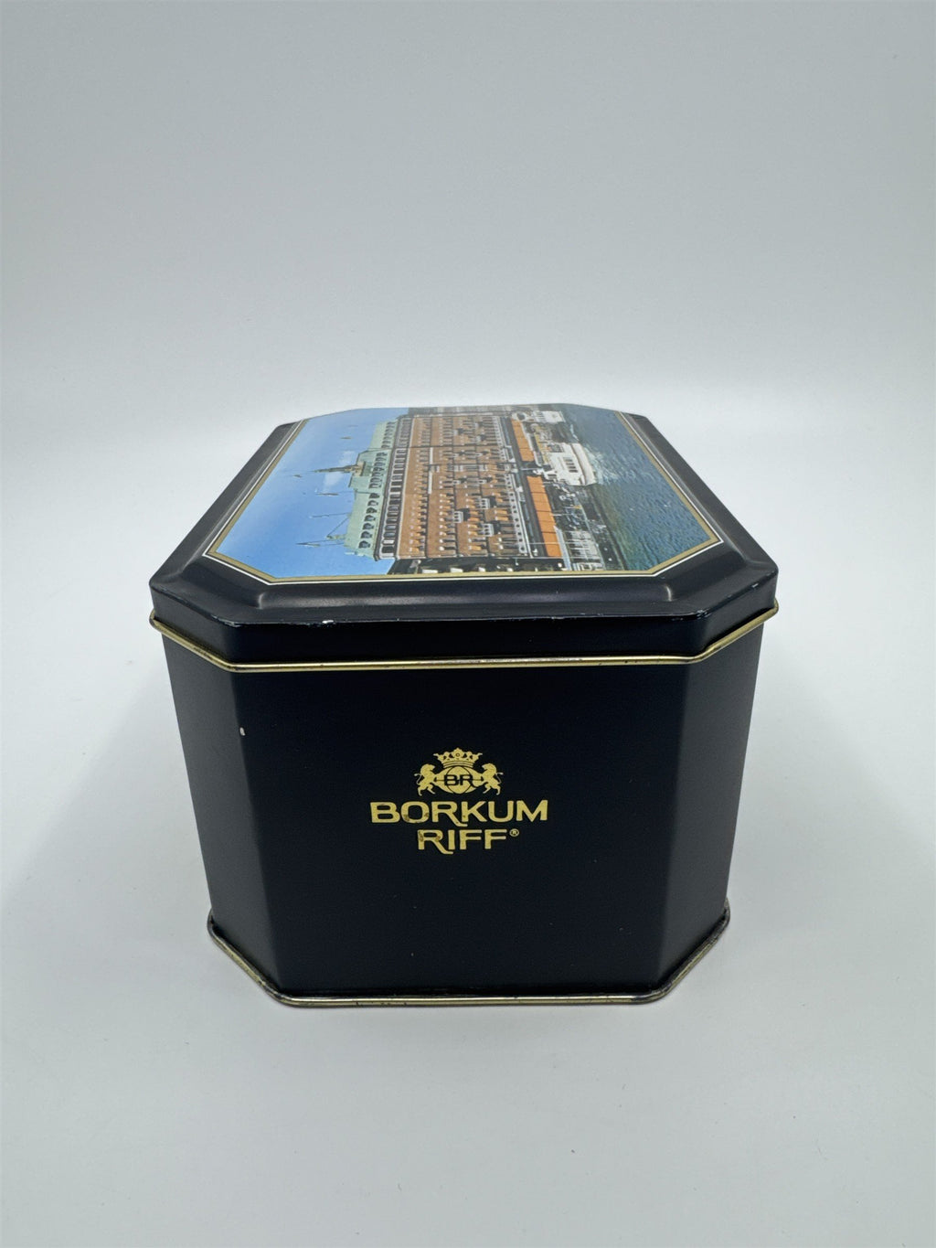 Vtg Borkum Riff Bourbon Whiskey Pipe Tobacco Grand Hotel Sweden Empty Tin