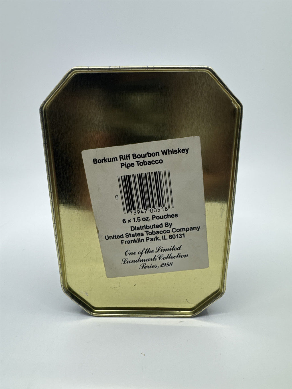 Vtg Borkum Riff Bourbon Whiskey Pipe Tobacco Grand Hotel Sweden Empty Tin