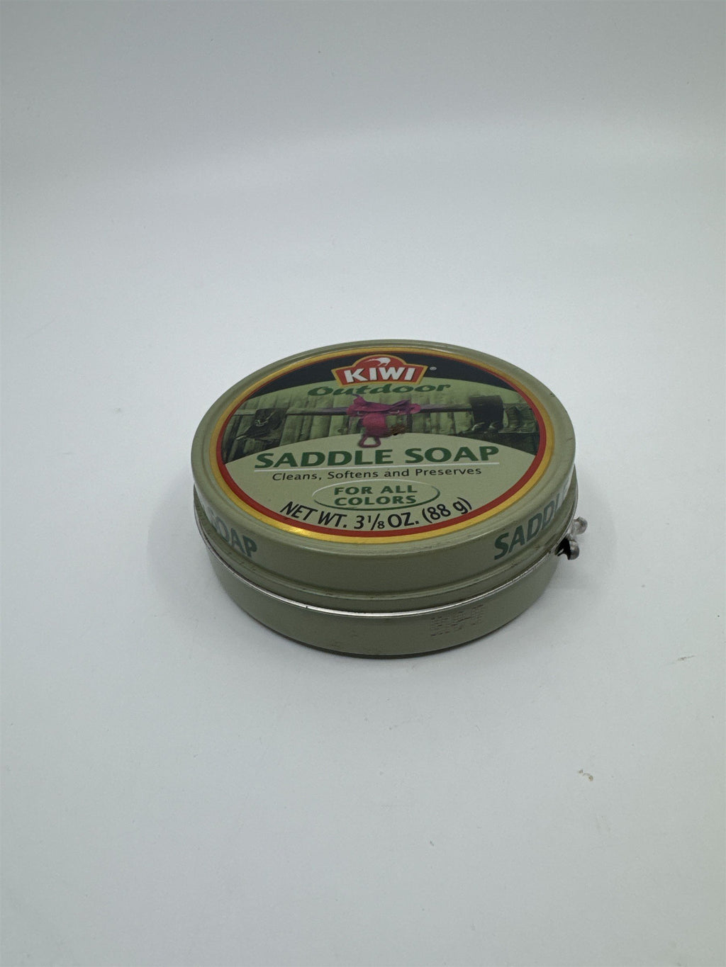 Vintage Kiwi Outdoor Saddle Soap Empty 3 1/8 Oz Empty Tin