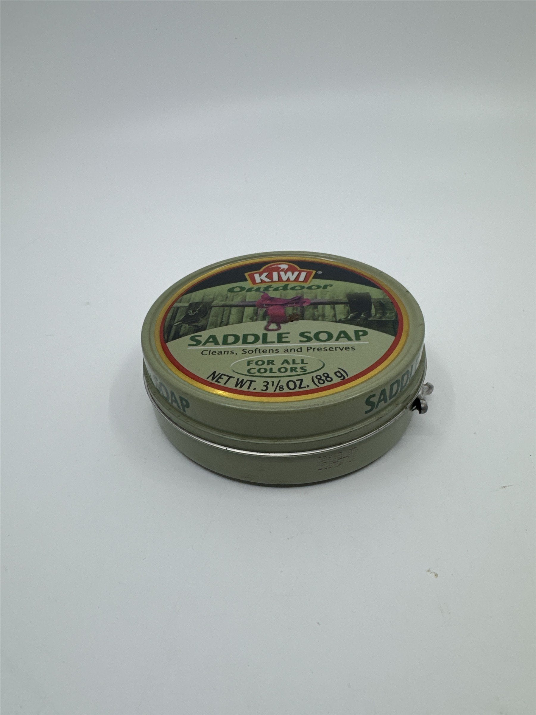 Vintage Kiwi Outdoor Saddle Soap Empty 3 1/8 Oz Empty Tin