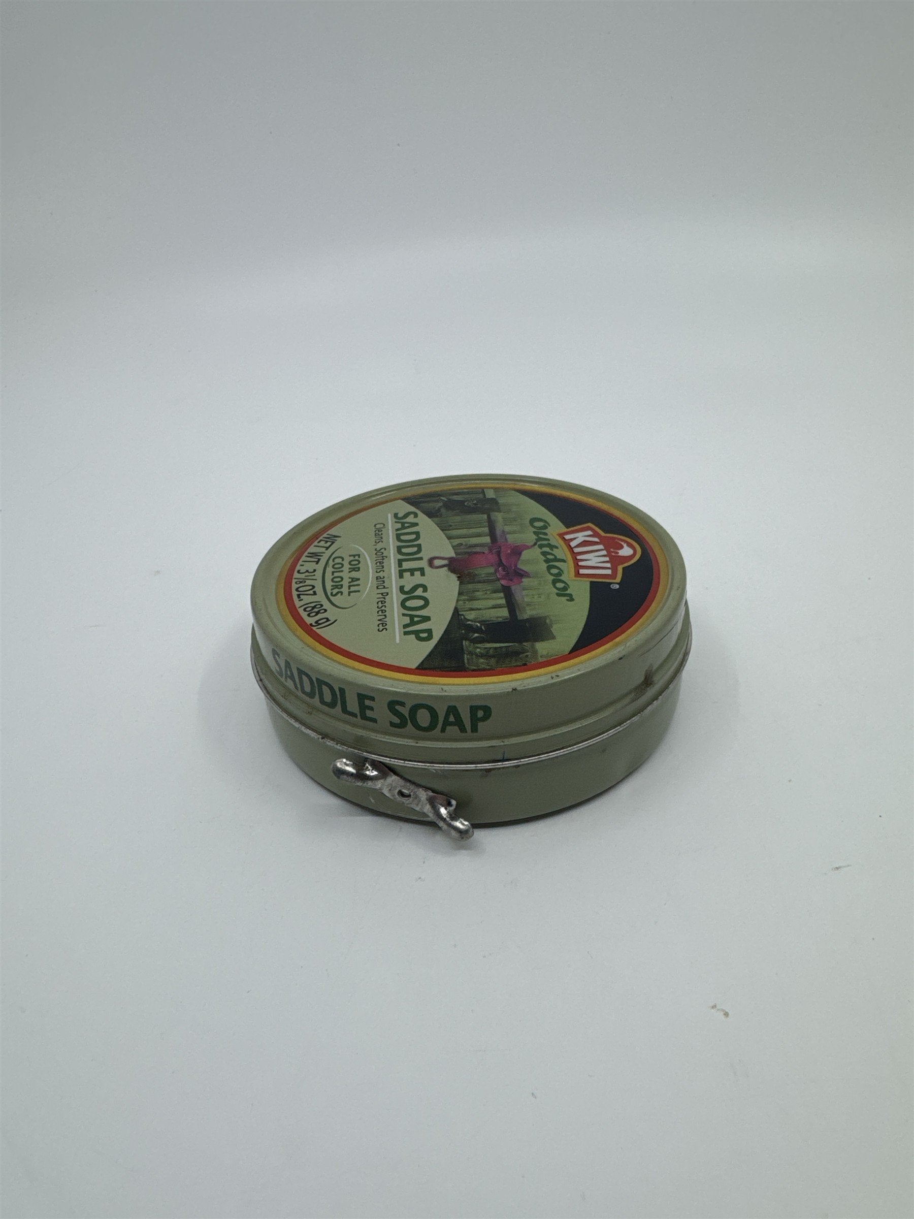 Vintage Kiwi Outdoor Saddle Soap Empty 3 1/8 Oz Empty Tin