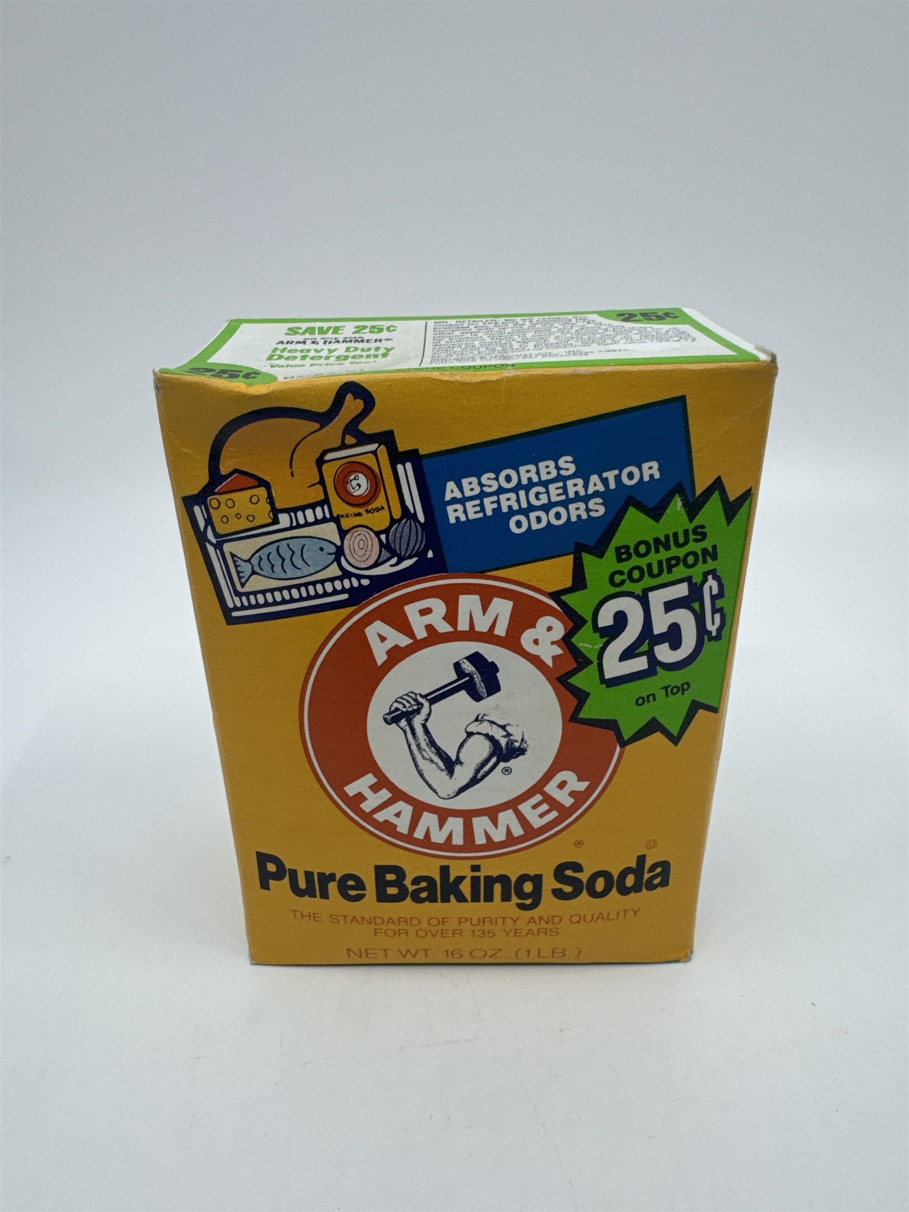 Vintage Nostalgic Arm And Hammer Pure Baking Soda 16 Oz. Full Box