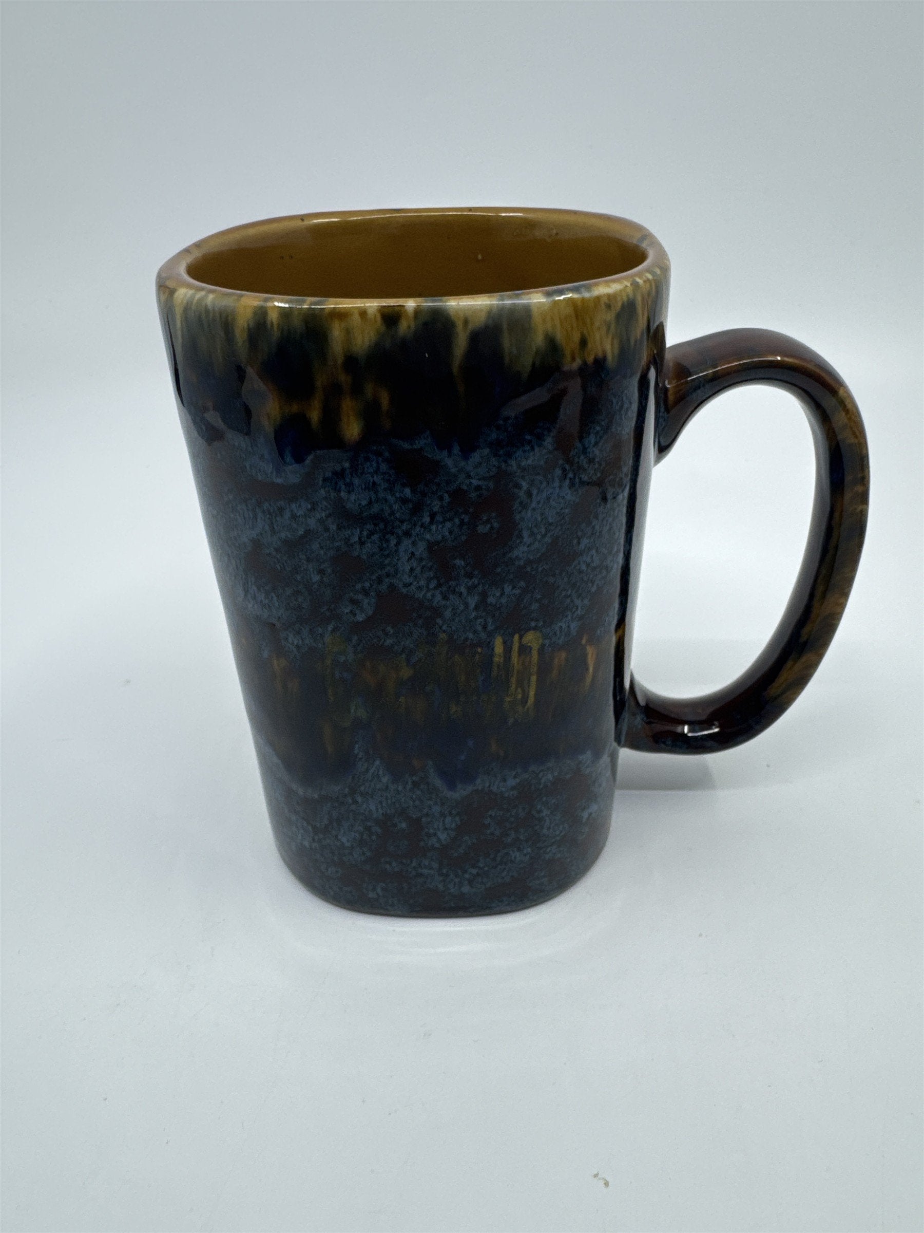 Vintage Cape May NJ Blue And Brown Coffee Mug Writing on Mug Worn