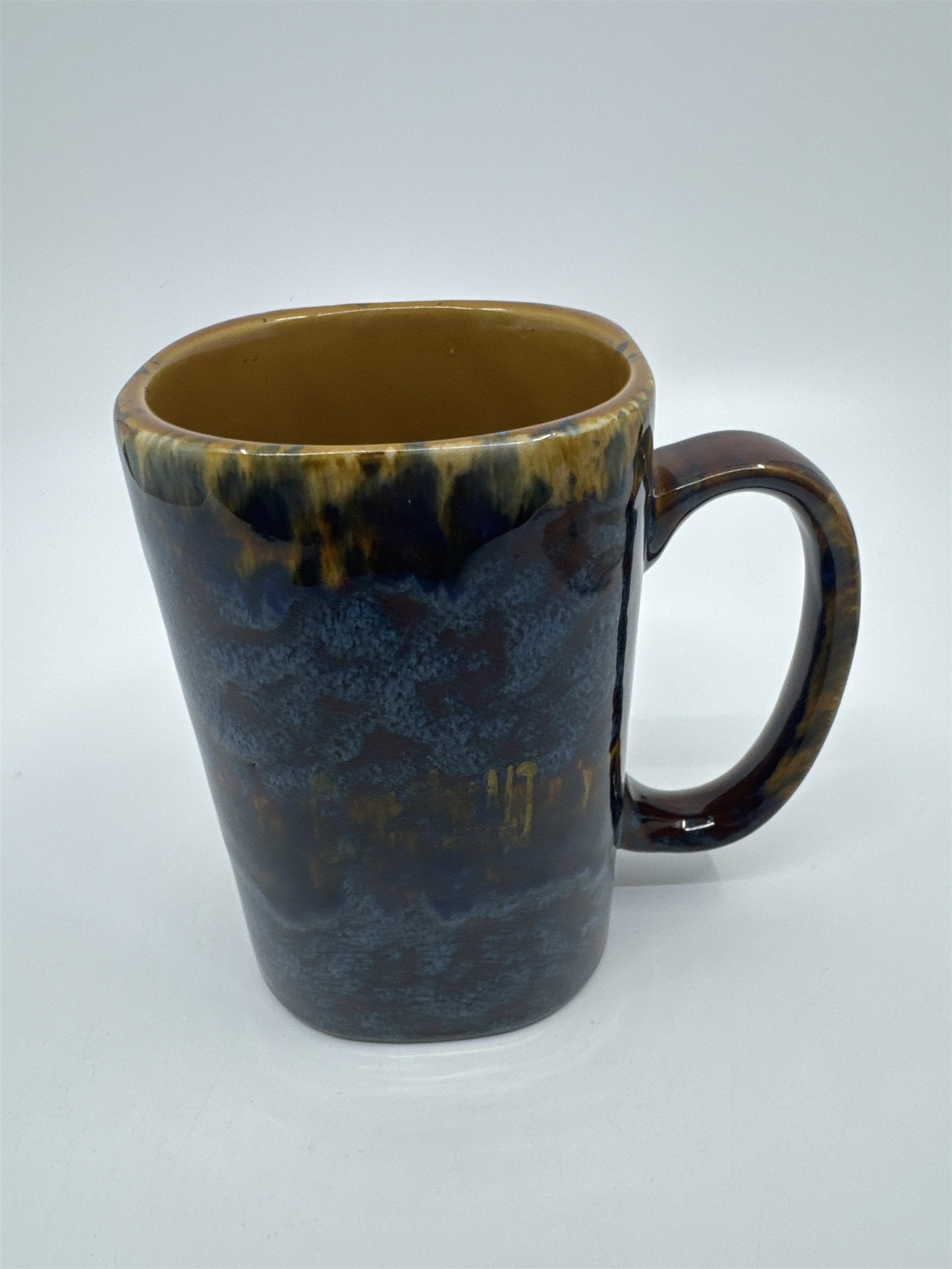 Vintage Cape May NJ Blue And Brown Coffee Mug Writing on Mug Worn