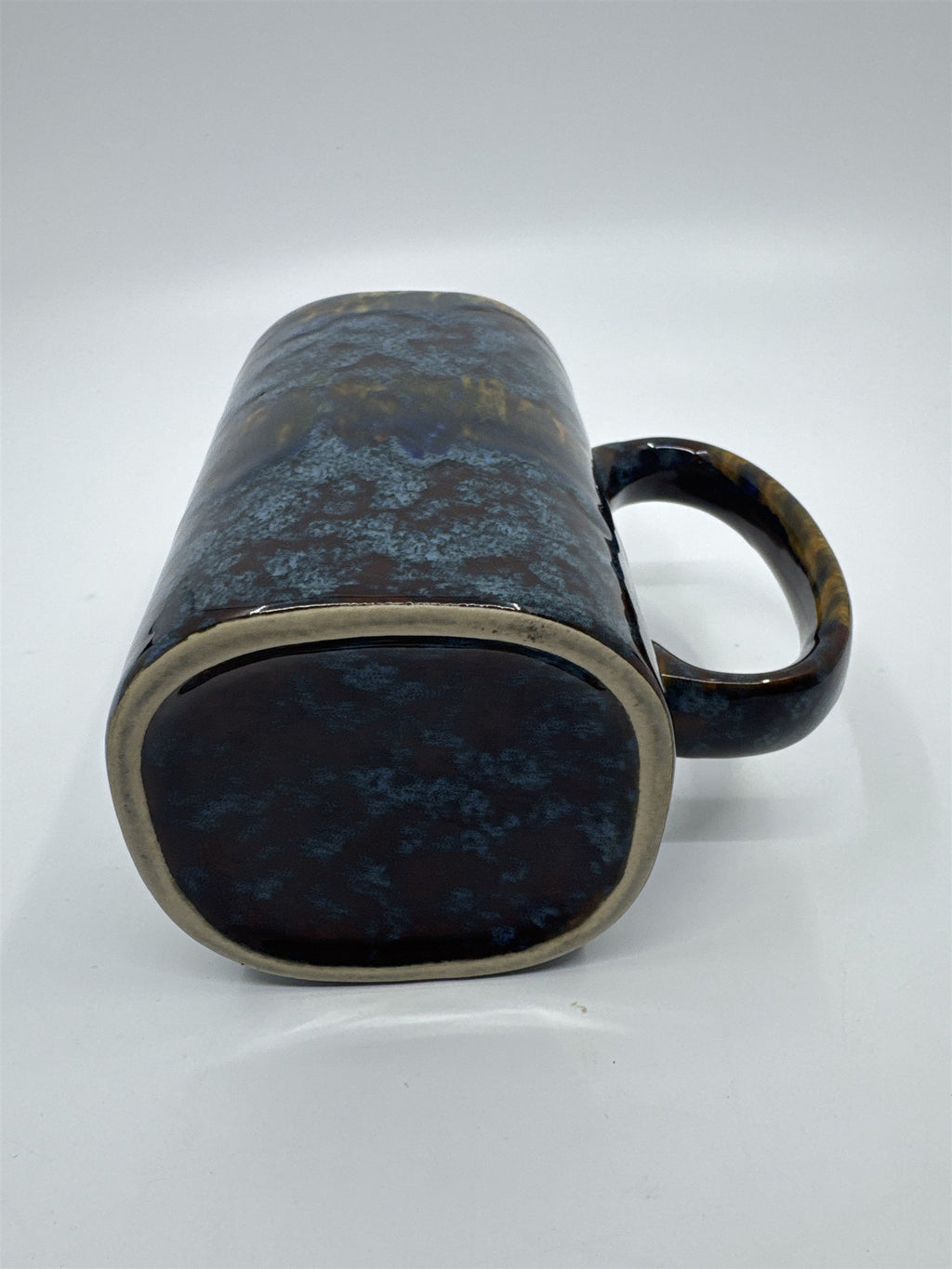 Vintage Cape May NJ Blue And Brown Coffee Mug Writing on Mug Worn