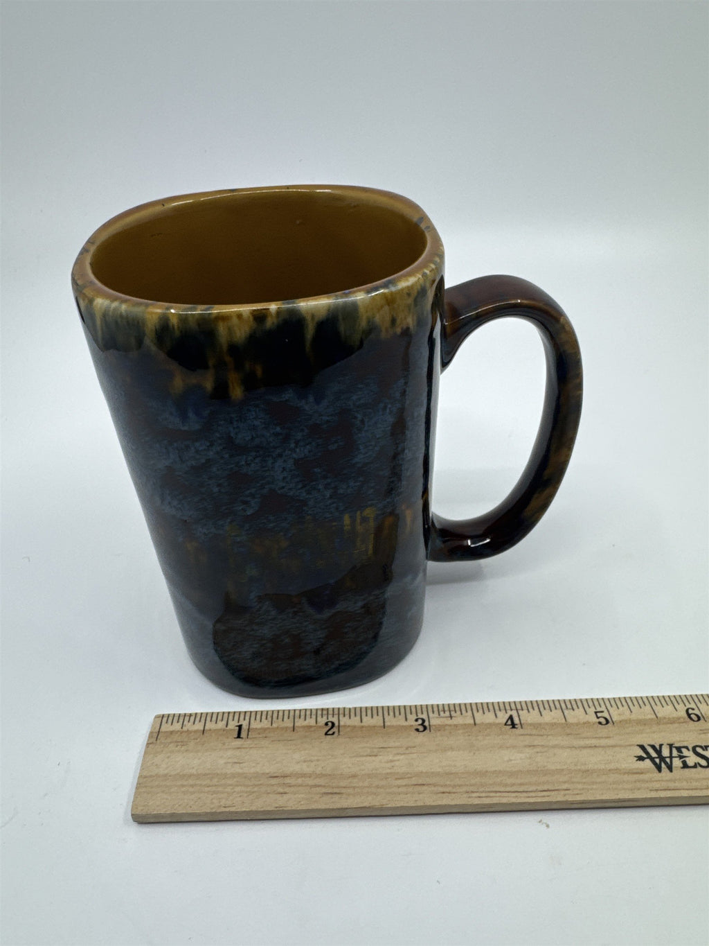 Vintage Cape May NJ Blue And Brown Coffee Mug Writing on Mug Worn
