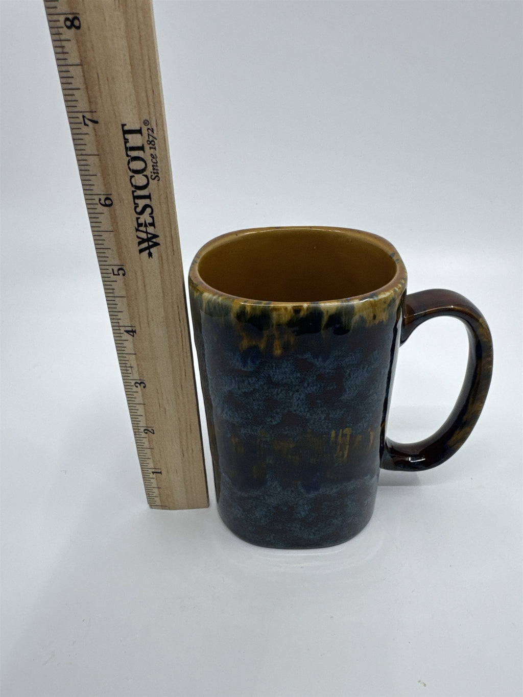 Vintage Cape May NJ Blue And Brown Coffee Mug Writing on Mug Worn