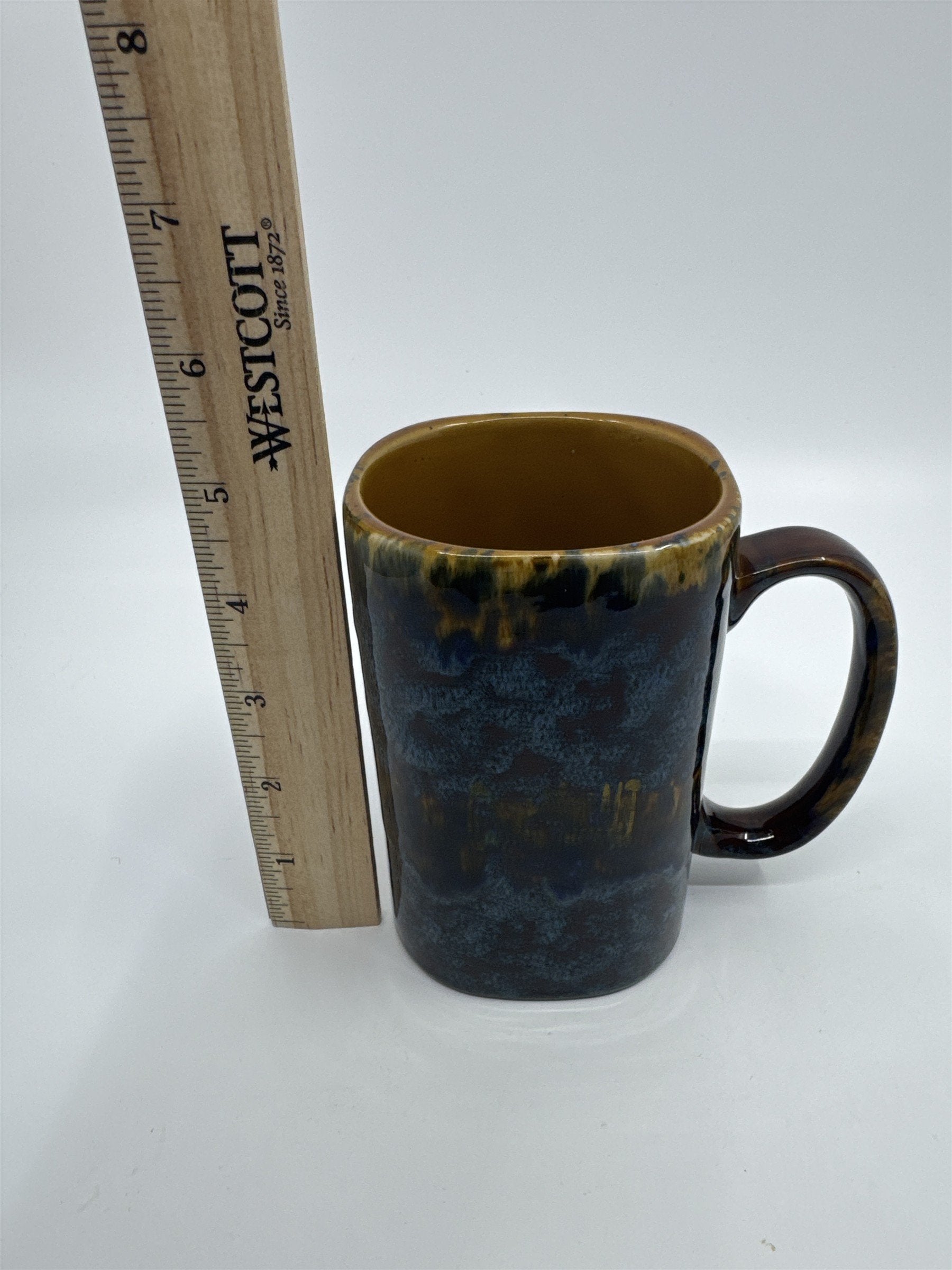 Vintage Cape May NJ Blue And Brown Coffee Mug Writing on Mug Worn