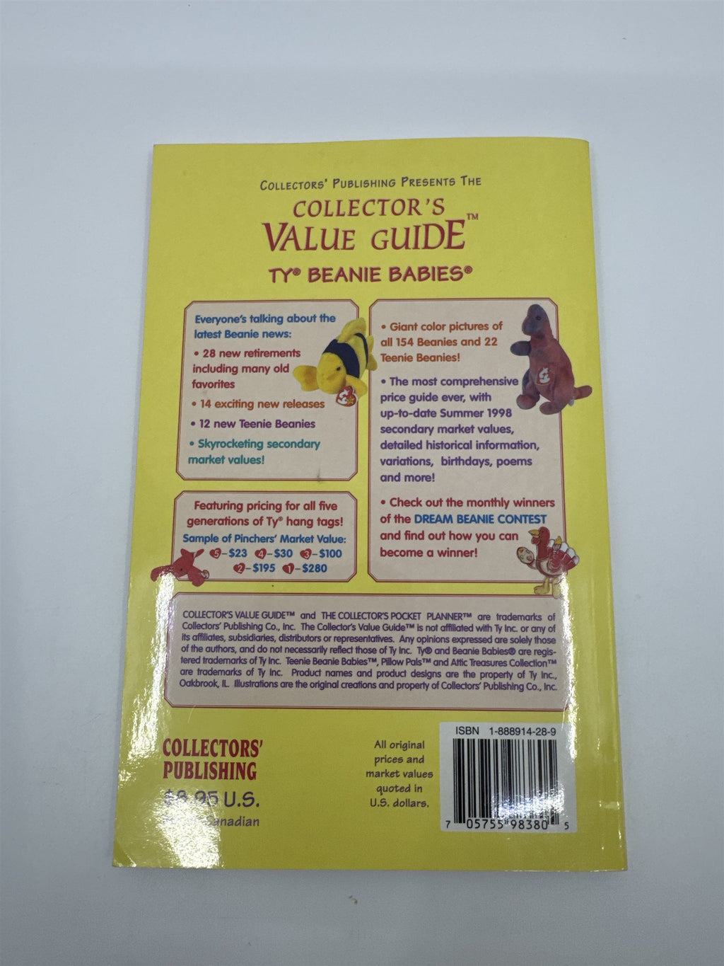 Vintage TY Beanie Babies Summer 1998 Edition Collector's Value Guide