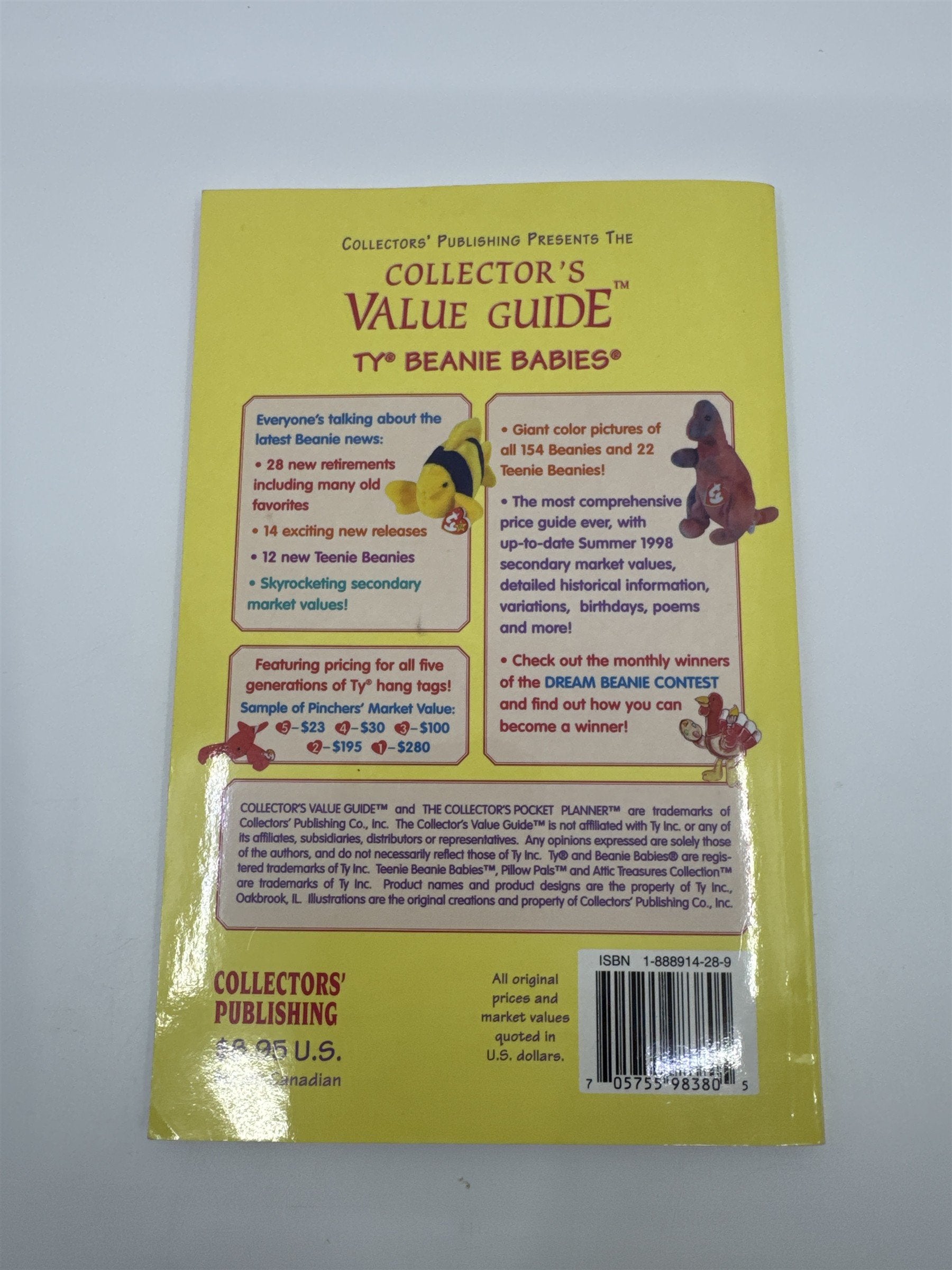 Vintage TY Beanie Babies Summer 1998 Edition Collector's Value Guide