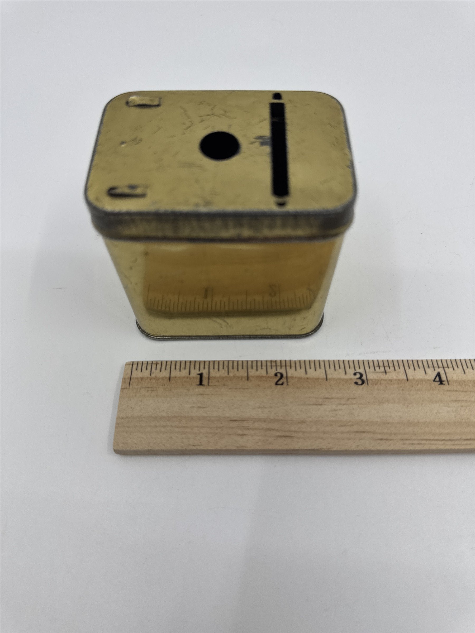 Vintage Gold Metal Home Budget Savings Bank Money Bank